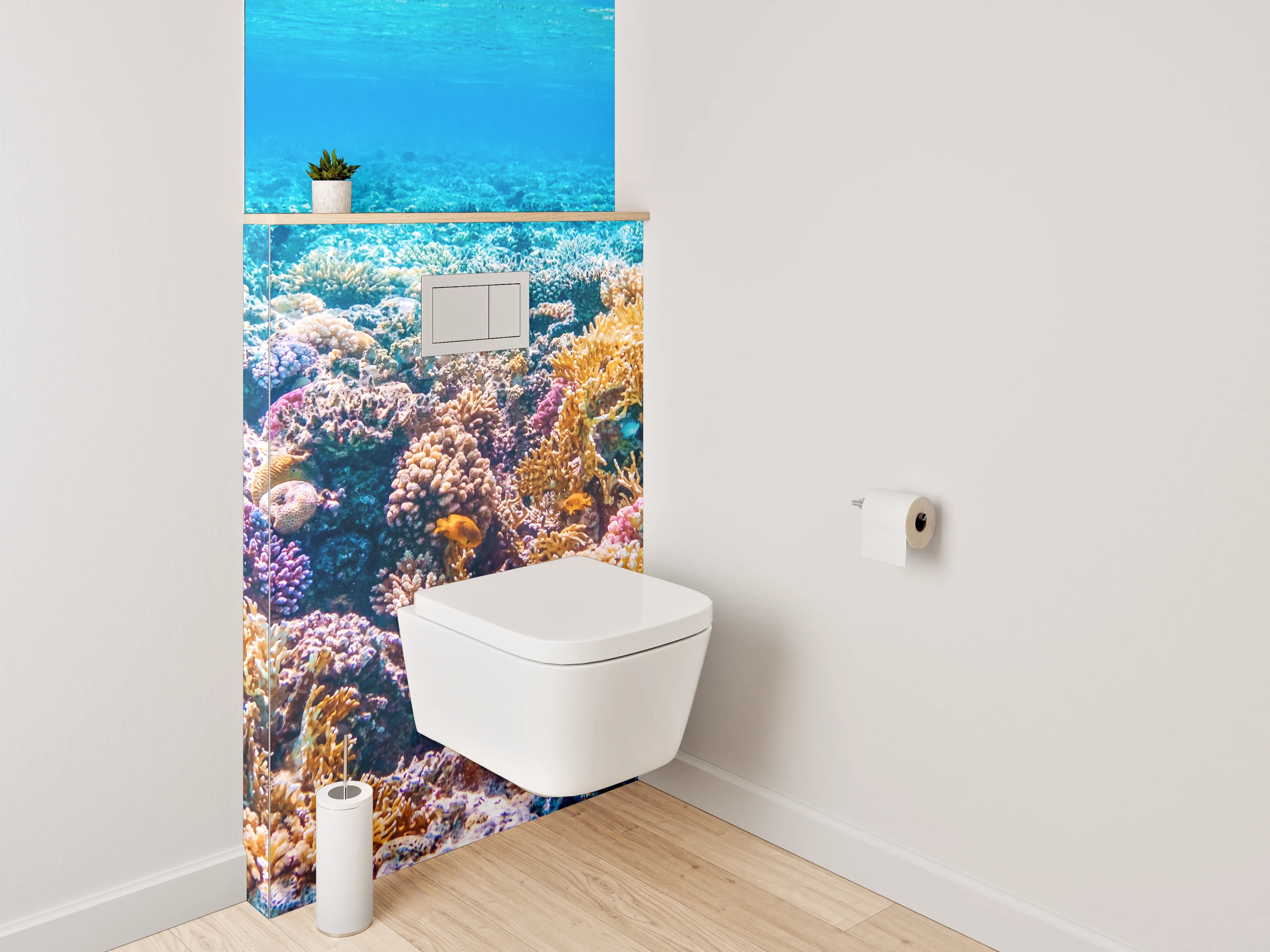 WC-Rückwand - Korallenriff Unterwasser Fotokunst