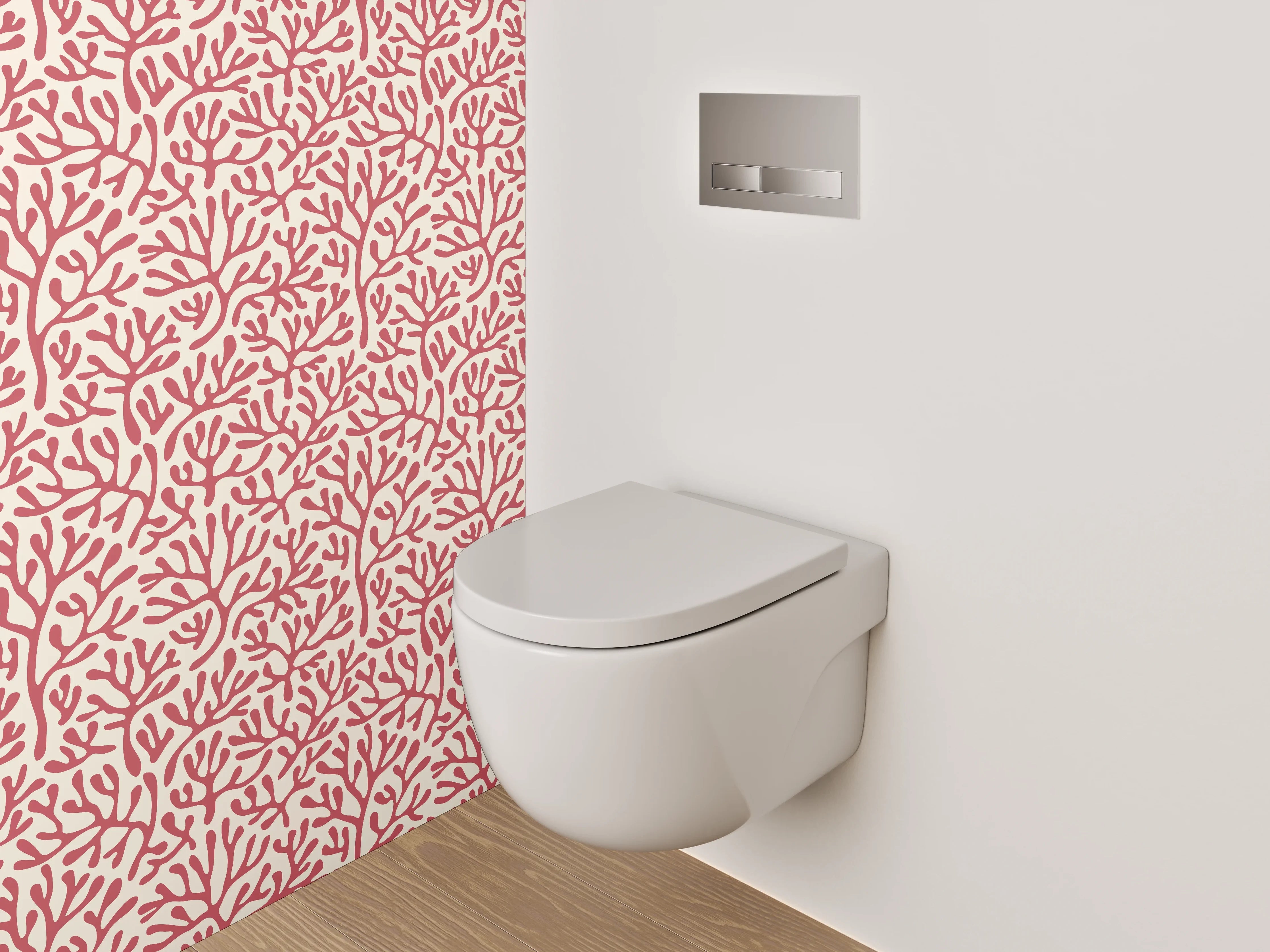 WC-Rückwand - Korallenrote Zweigstruktur Muster