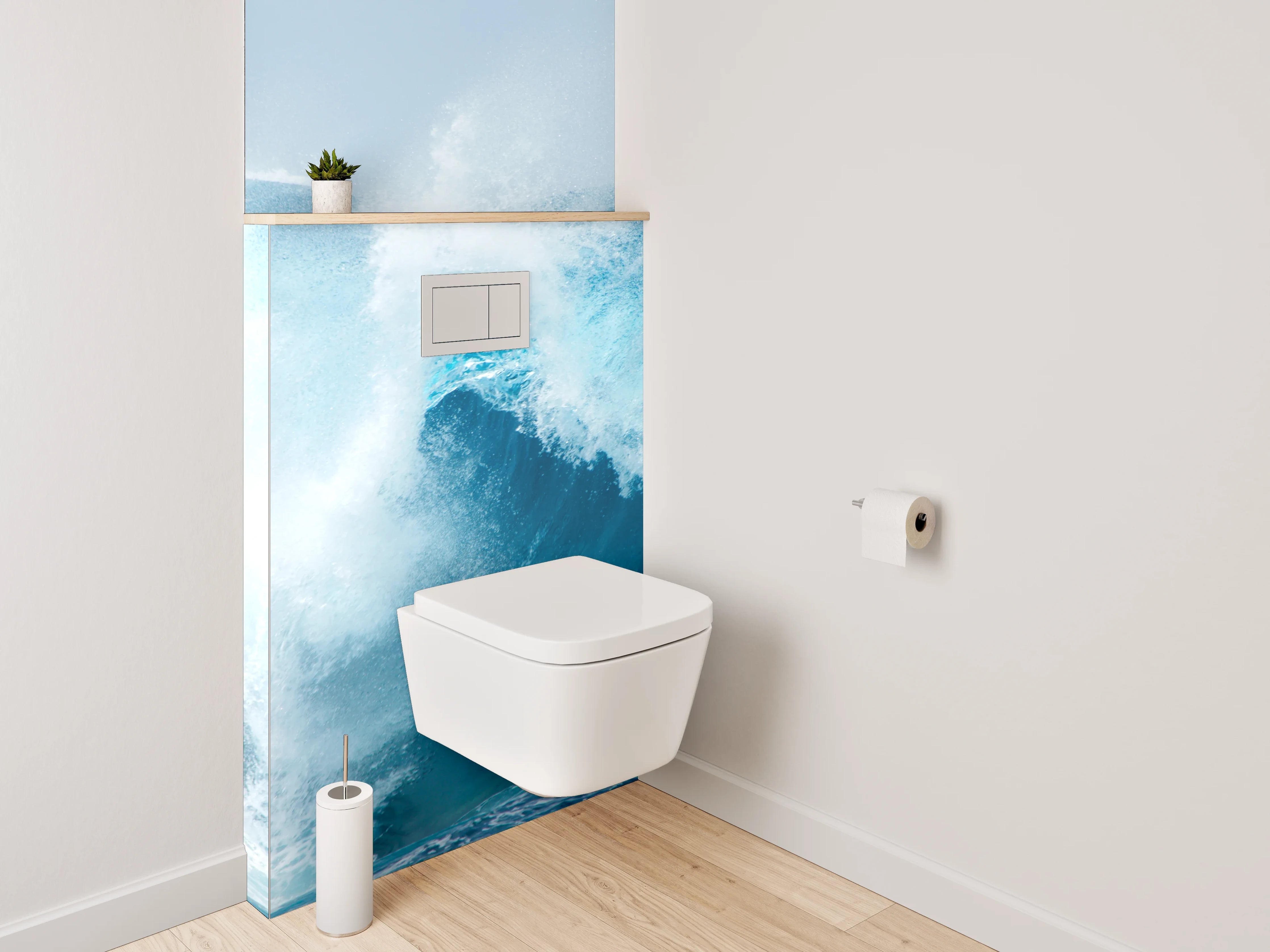 WC-Rückwand - Kraftvolle Ozeanwelle