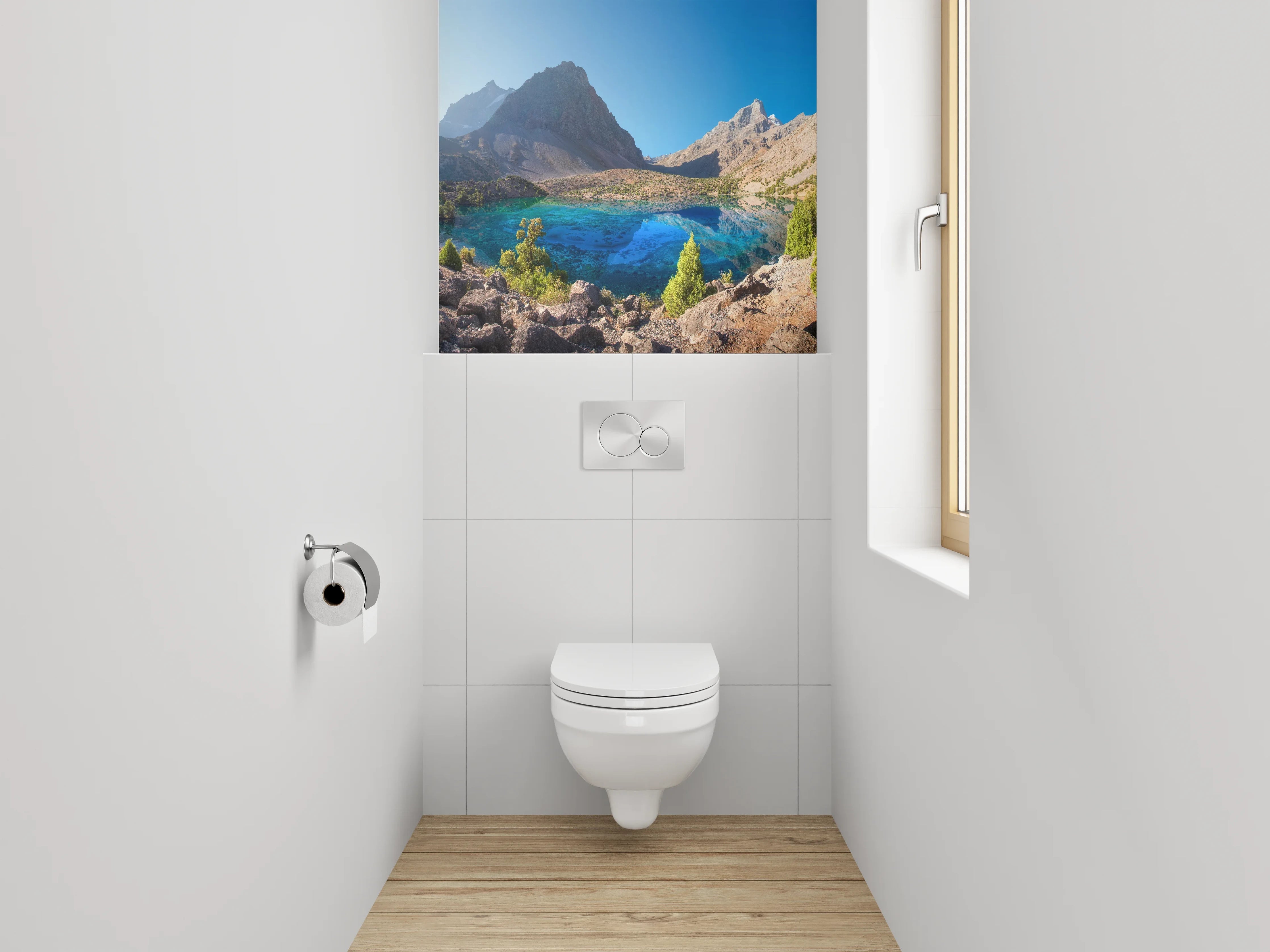 WC-Rückwand - Kristallklarer Bergsee Panorama