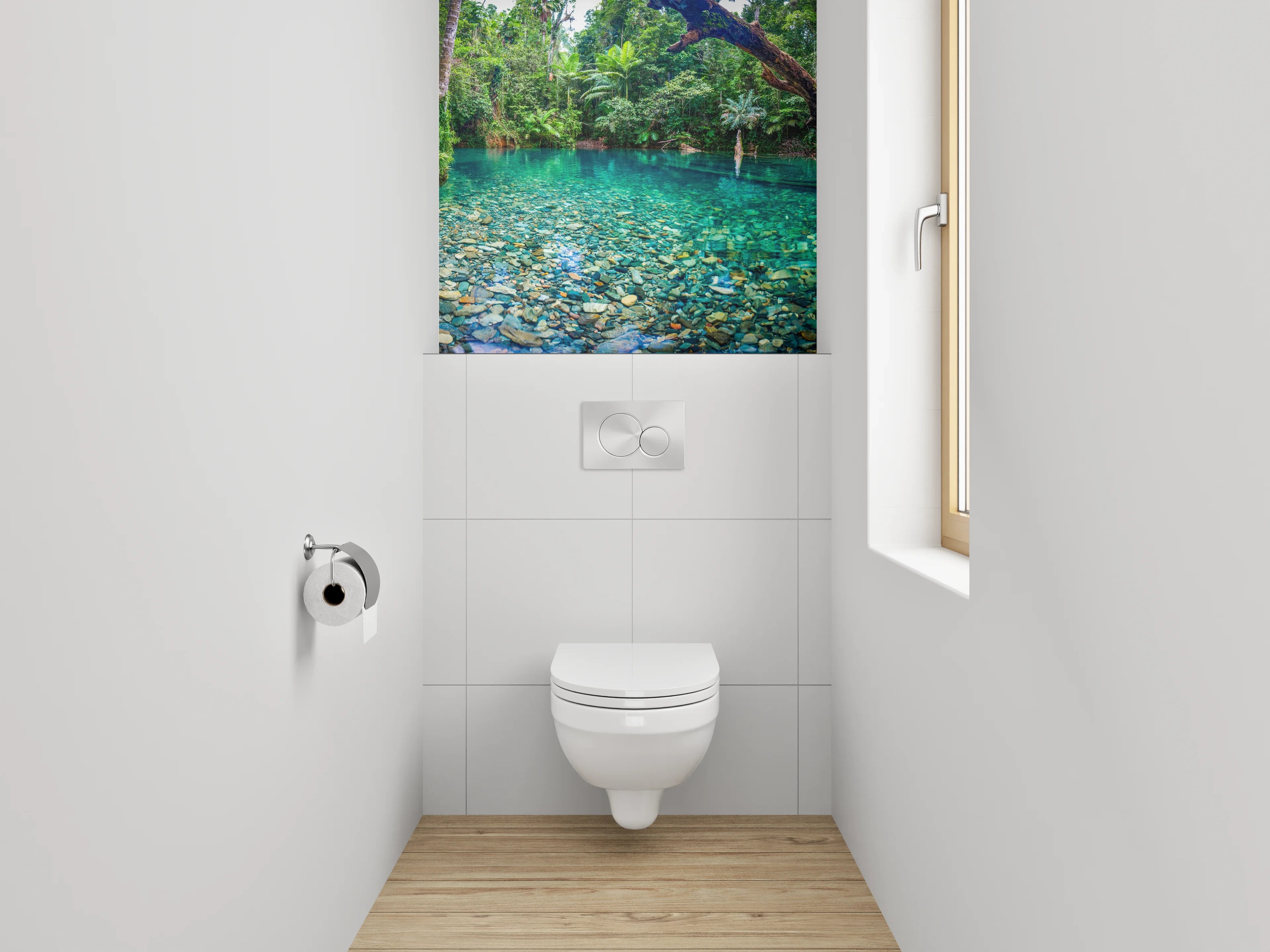 WC-Rückwand - Kristallklarer Dschungelsee Panorama