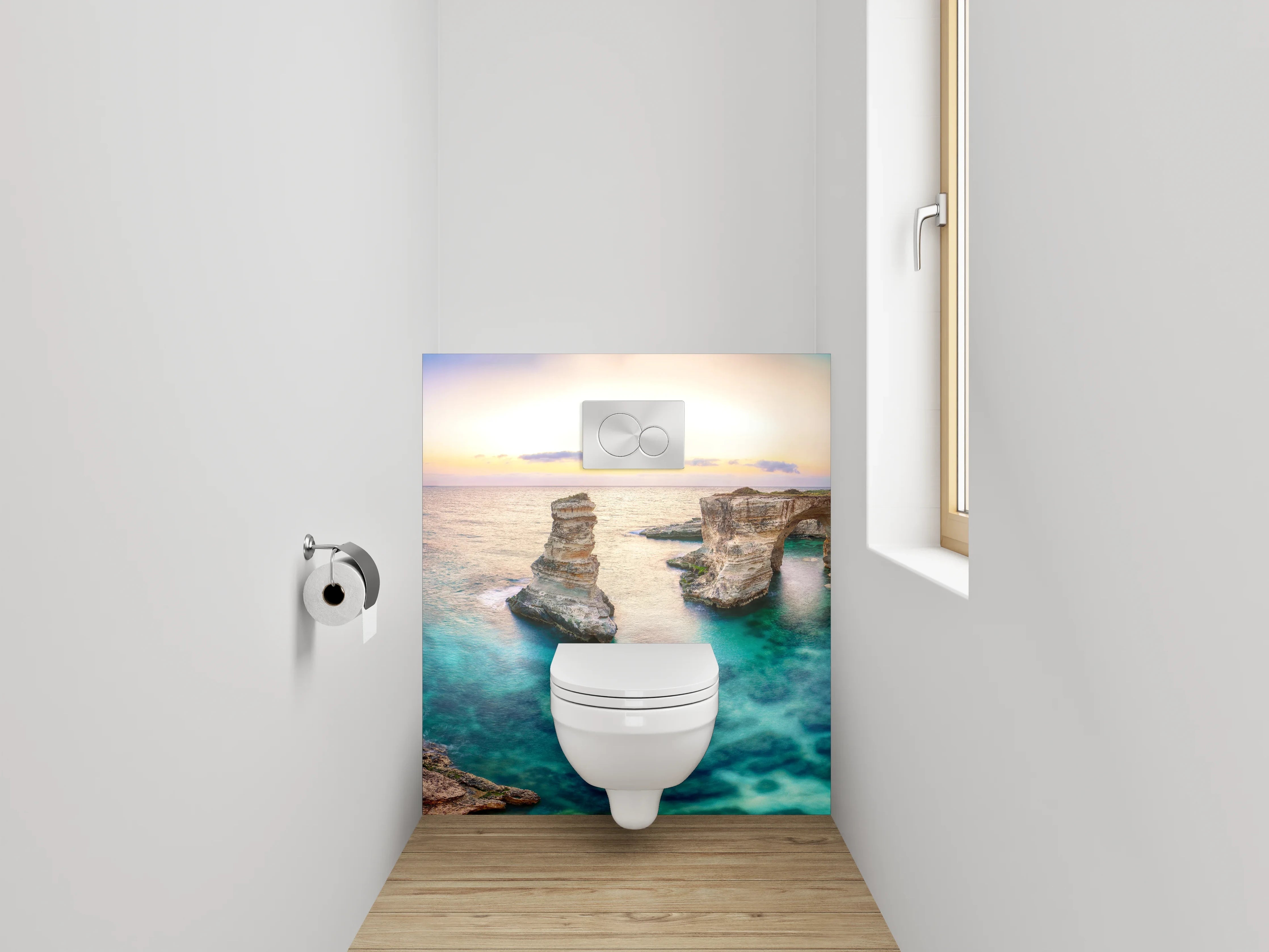 WC-Rückwand - Küste Apulien Sonnenuntergang Kulisse