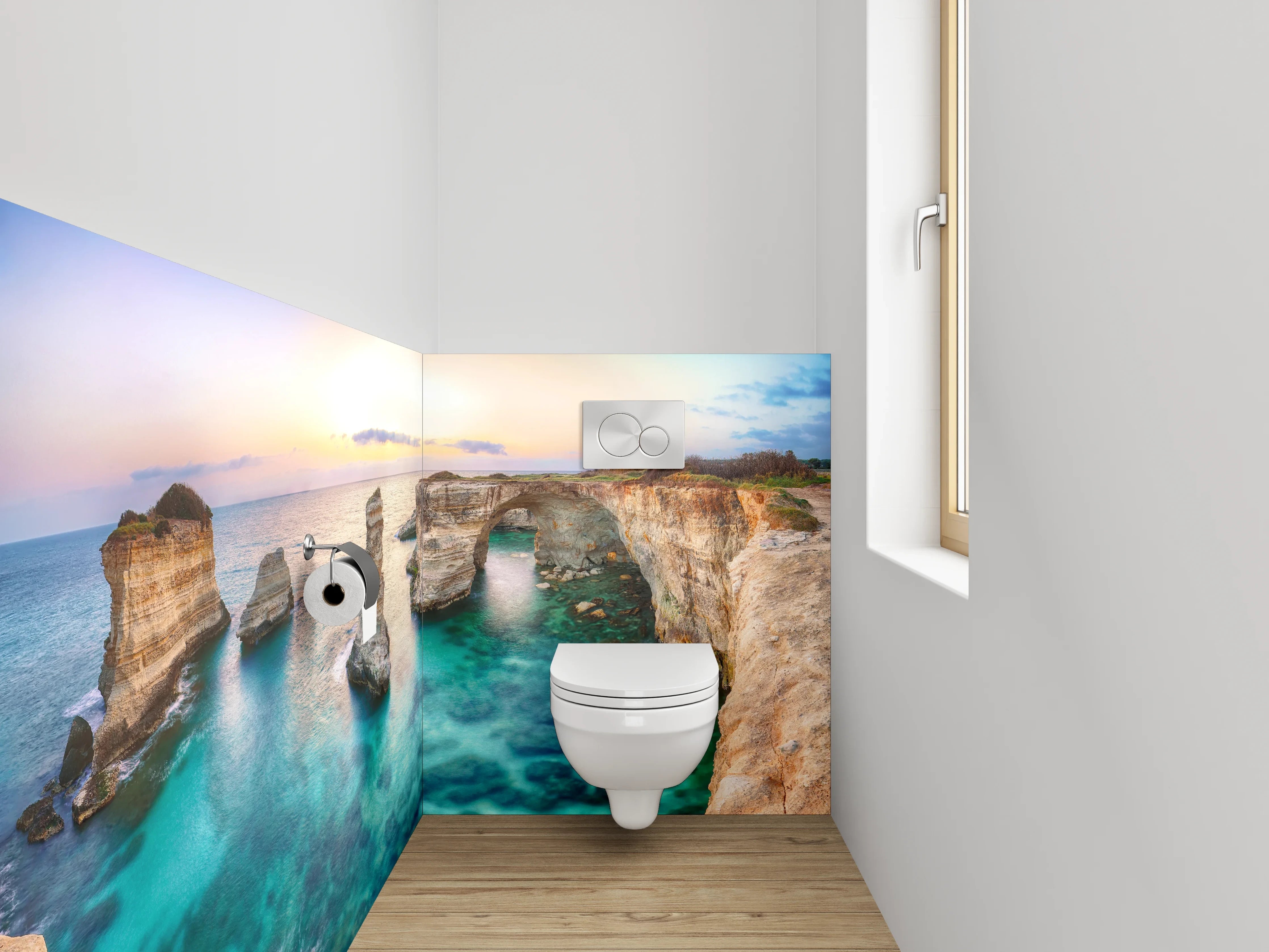 WC-Rückwand - Küste Apulien Sonnenuntergang Kulisse