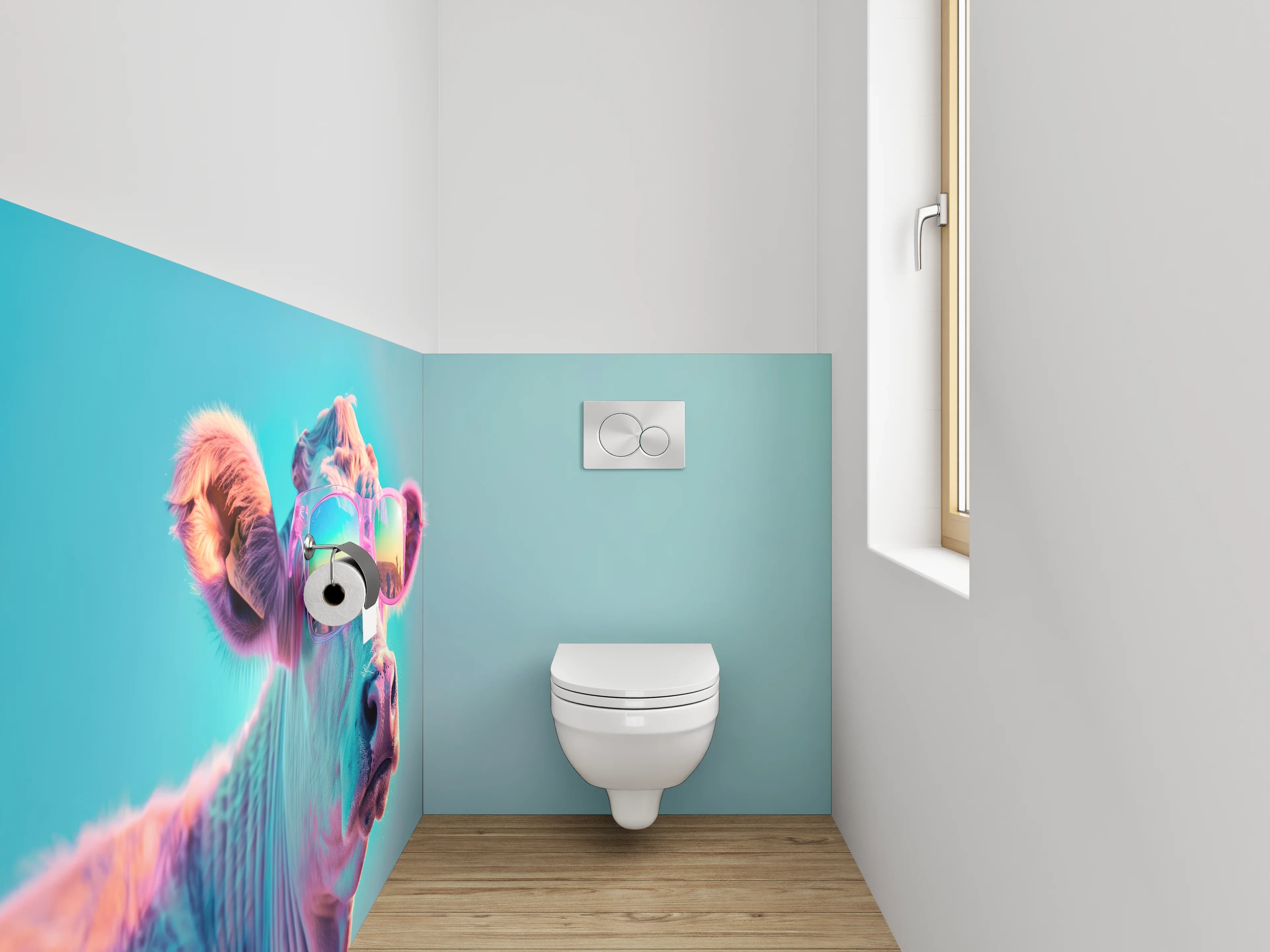 WC-Rückwand - Kuh mit Sonnenbrille Pop Art