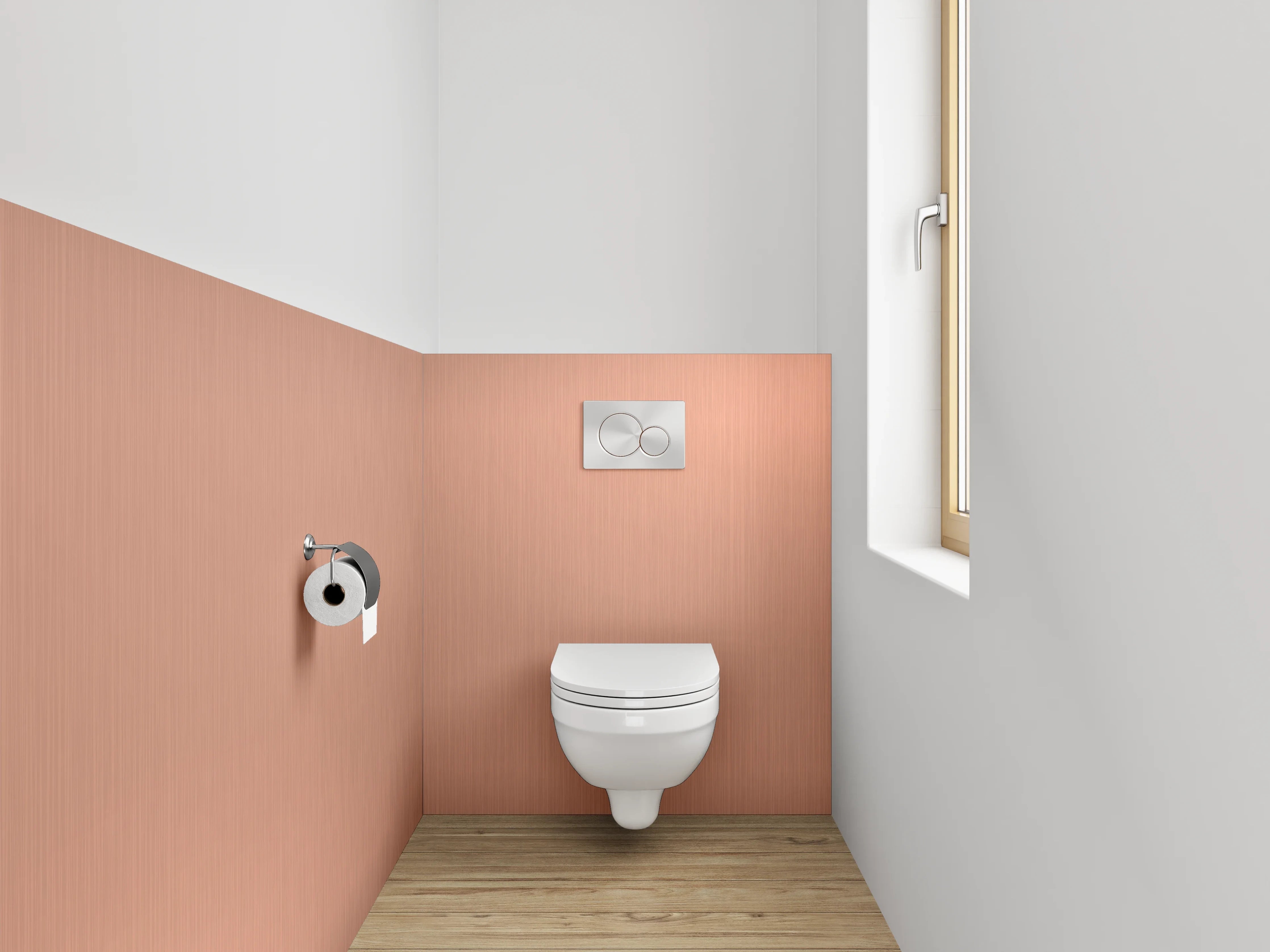 WC-Rückwand - Kupfer Metalloptik Struktur