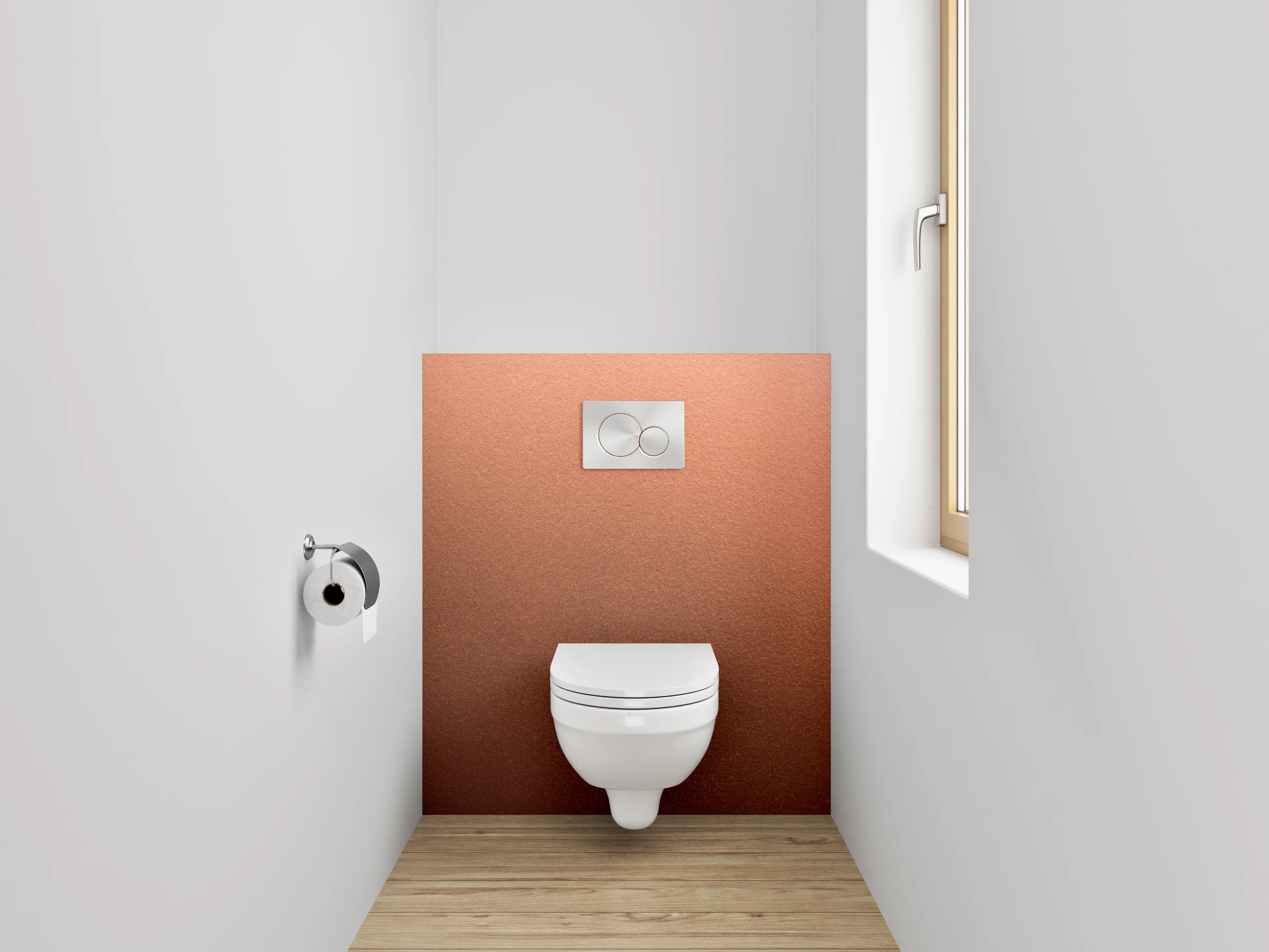 WC-Rückwand - Kupferfarbene Struktur Oberfläche