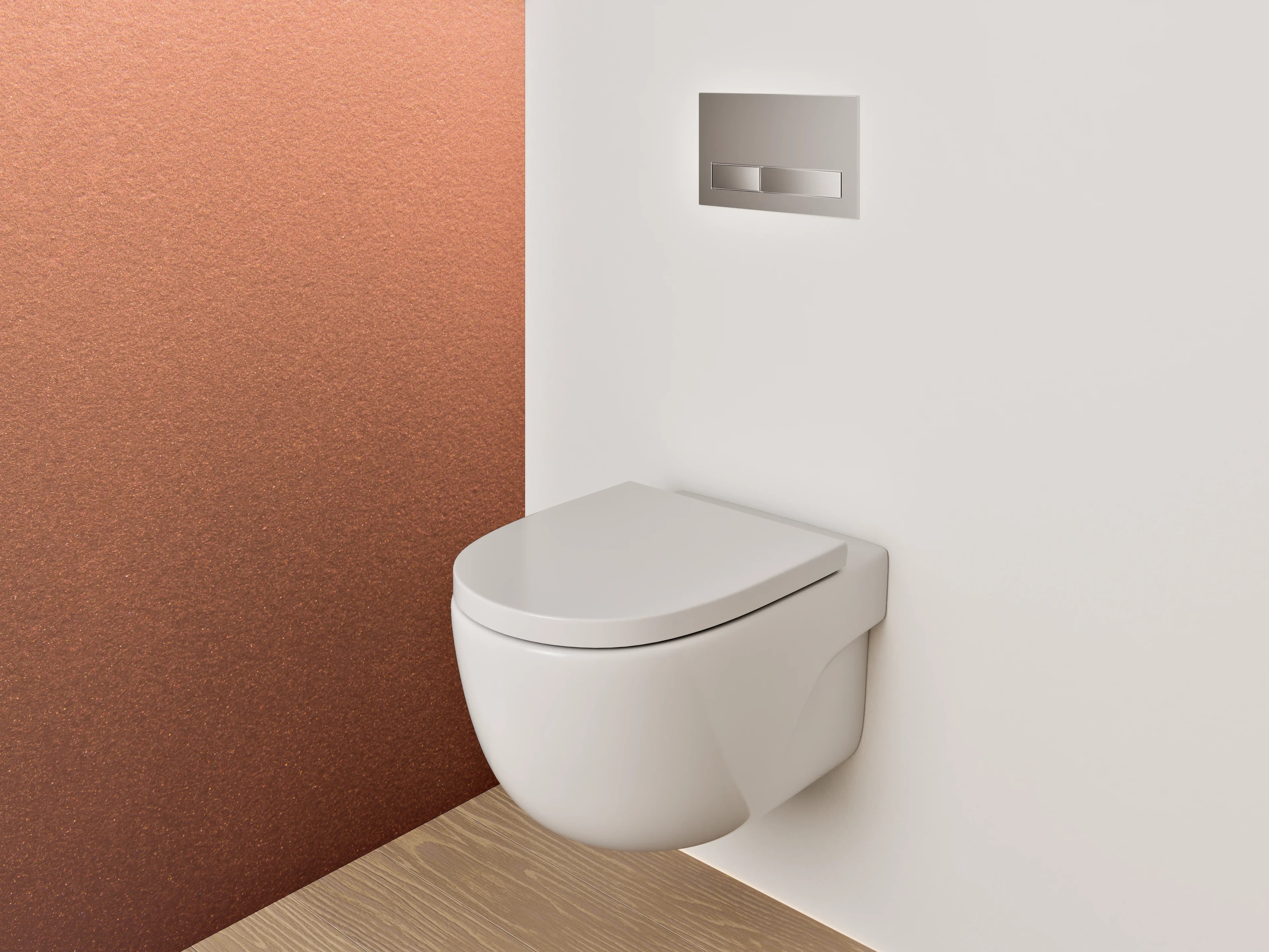 WC-Rückwand - Kupferfarbene Struktur Oberfläche