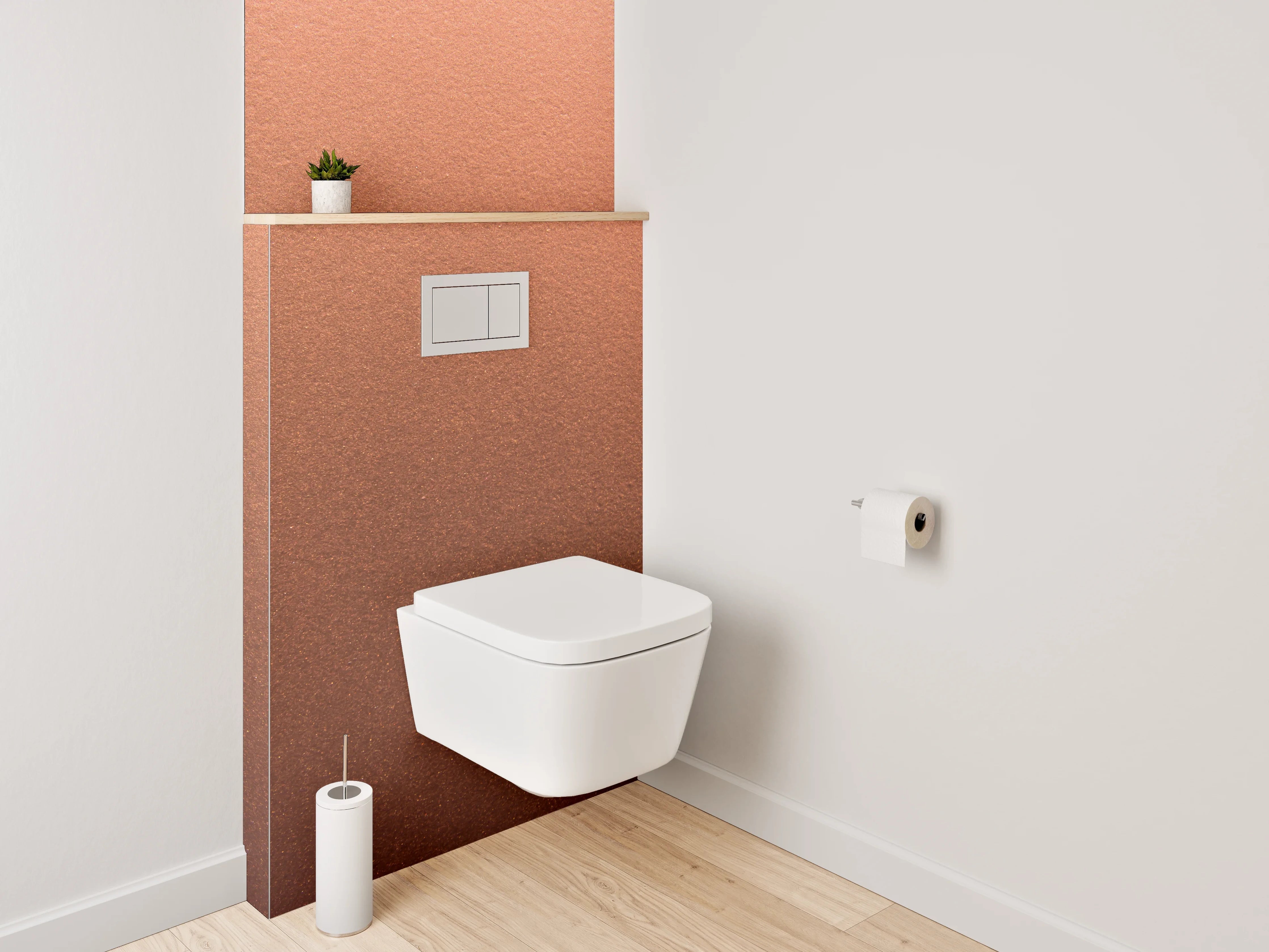 WC-Rückwand - Kupferfarbene Struktur Oberfläche