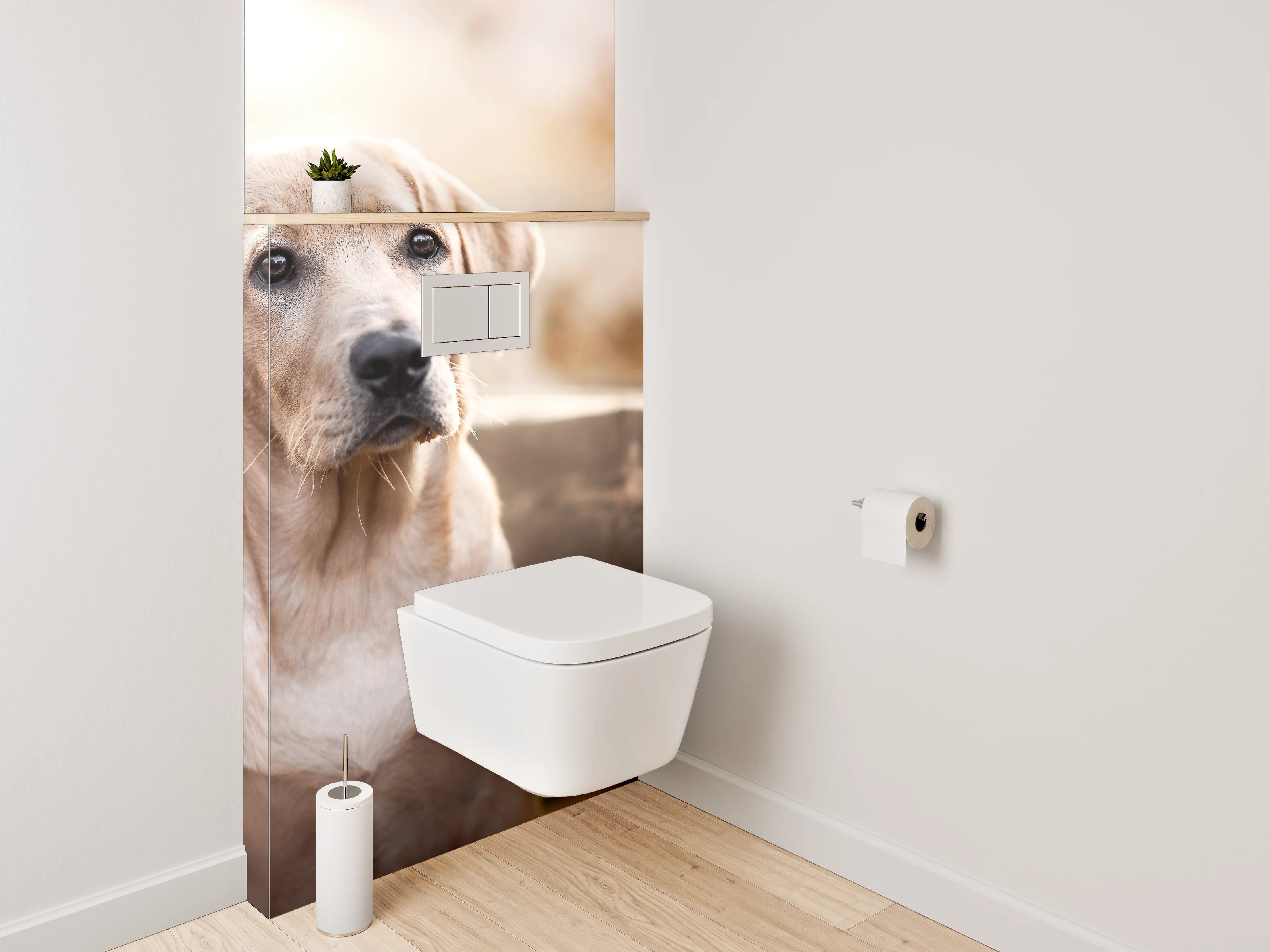 WC-Rückwand - Labrador im Herbst – Hundeportrait