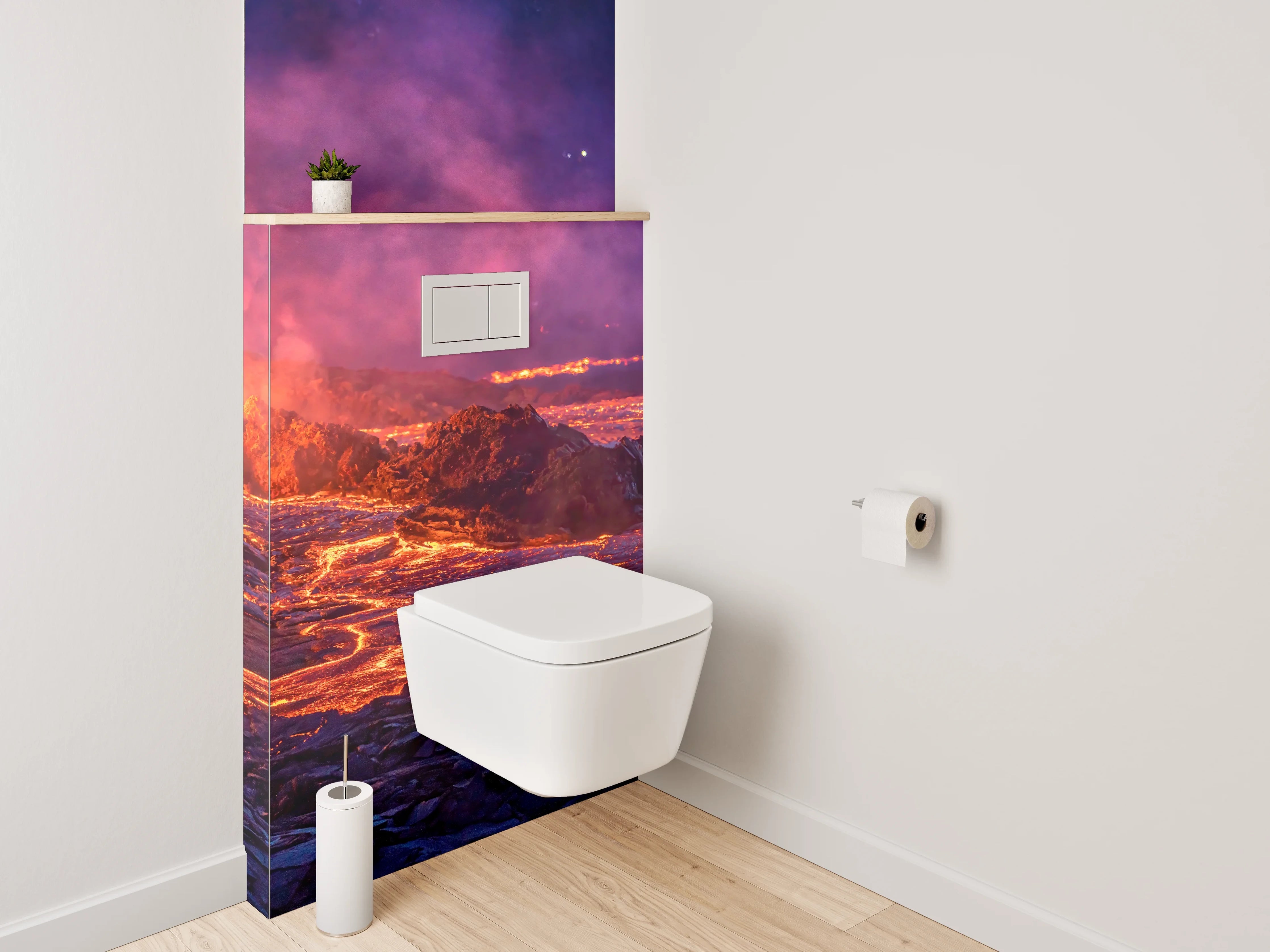 WC-Rückwand - Lavafluss Vulkan Landschaft Fotomotiv
