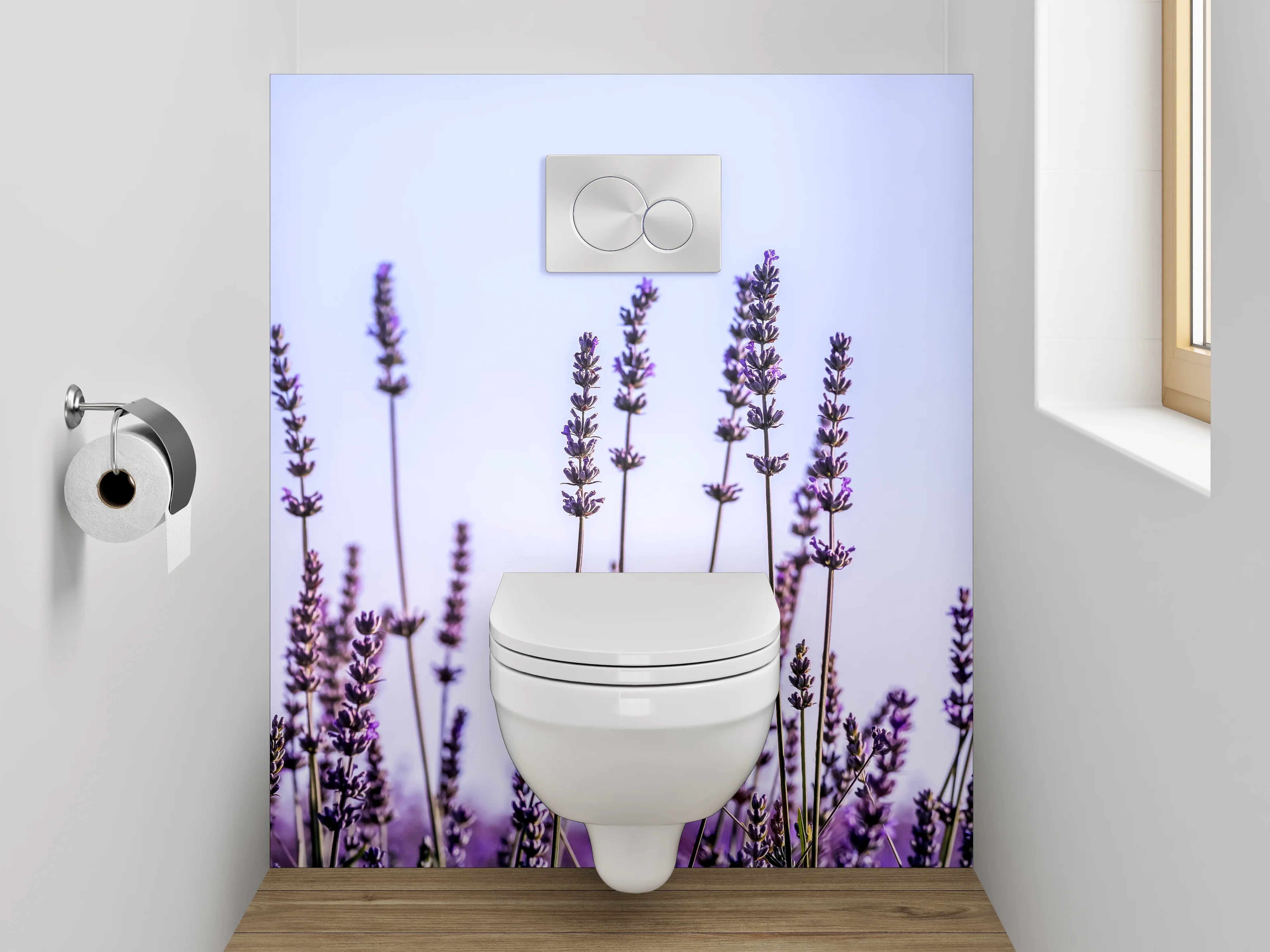 WC-Rückwand - Lavendel-Feld im Morgenlicht