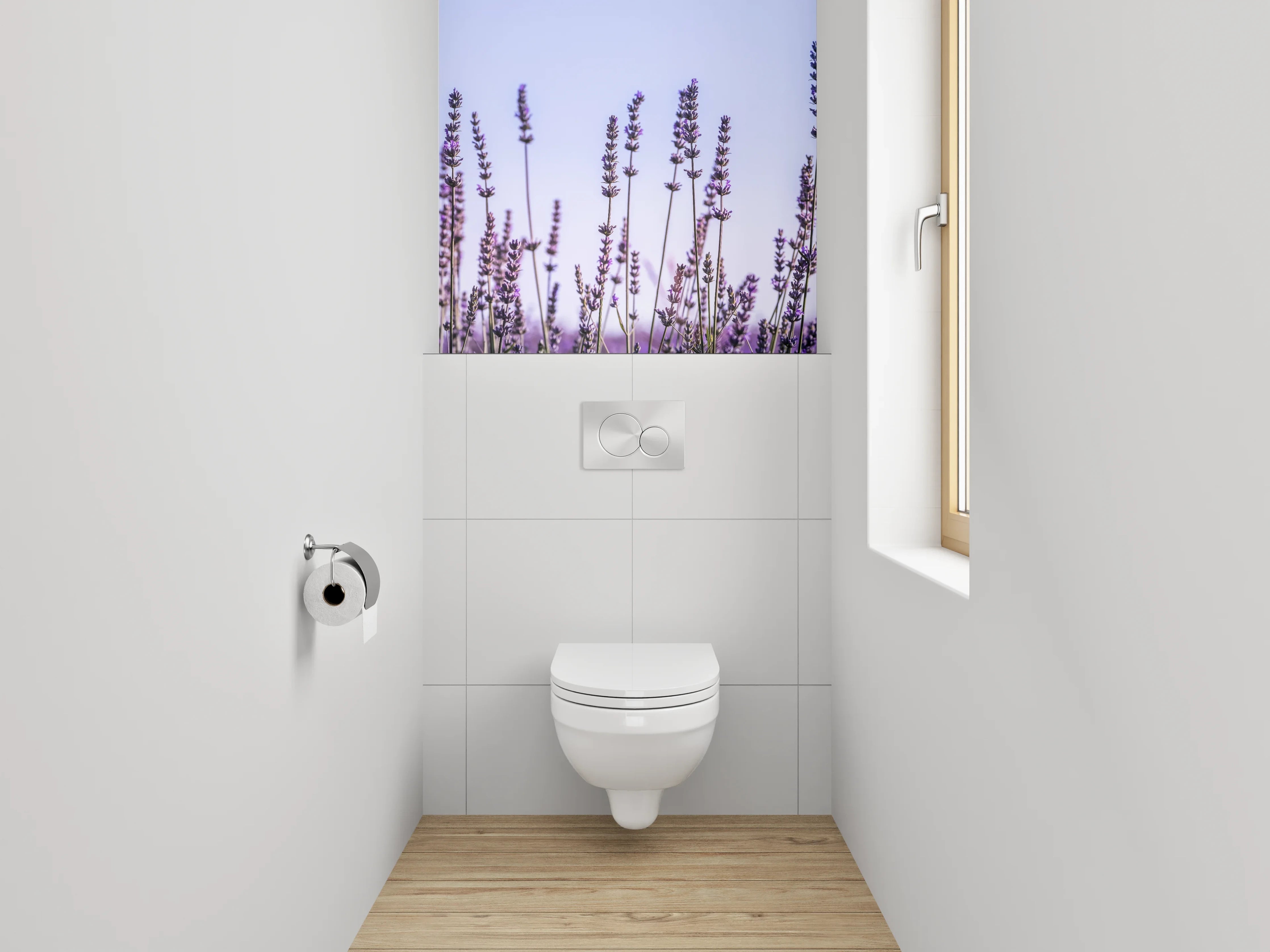 WC-Rückwand - Lavendel-Feld im Morgenlicht