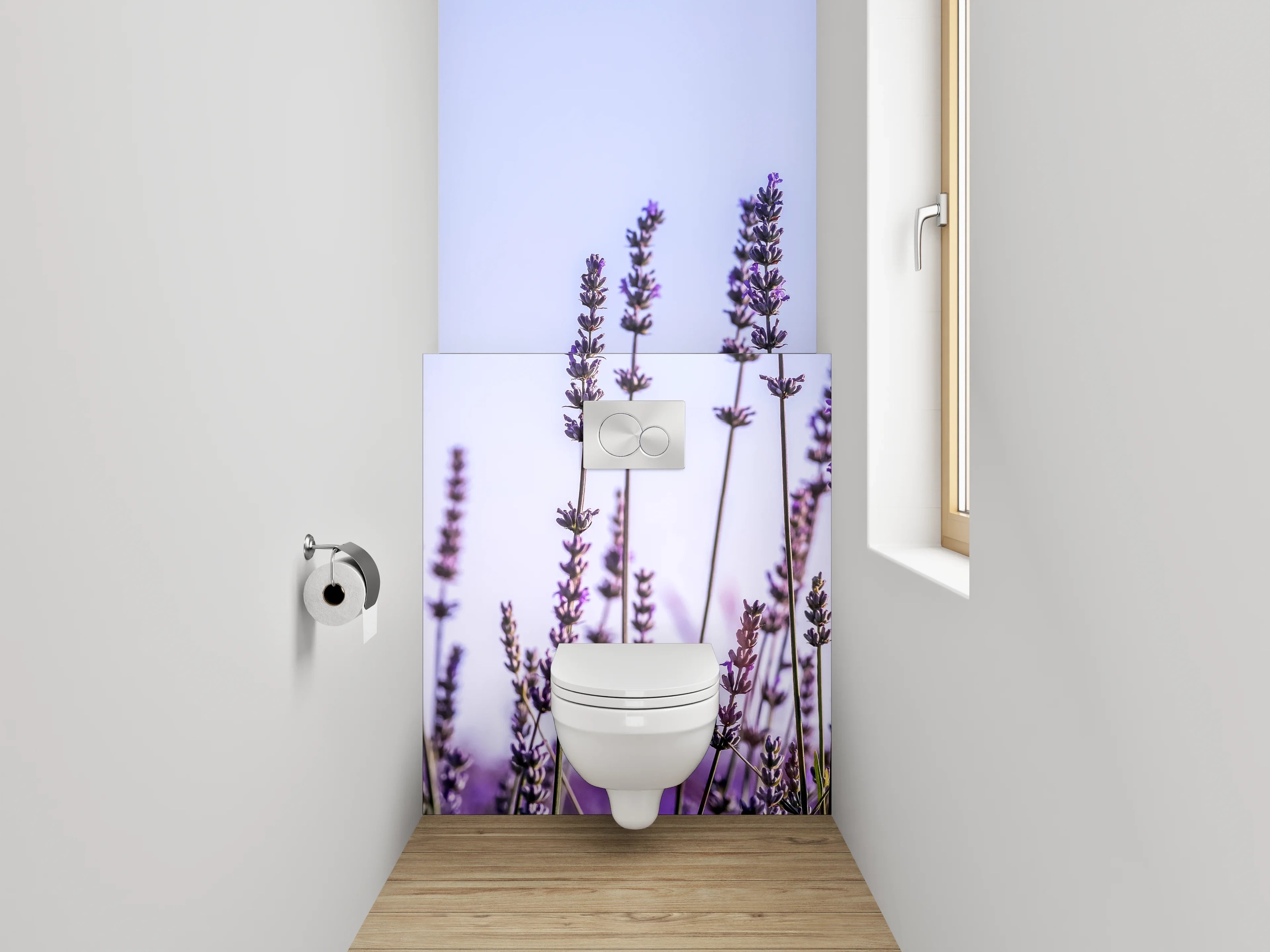WC-Rückwand - Lavendel-Feld im Morgenlicht