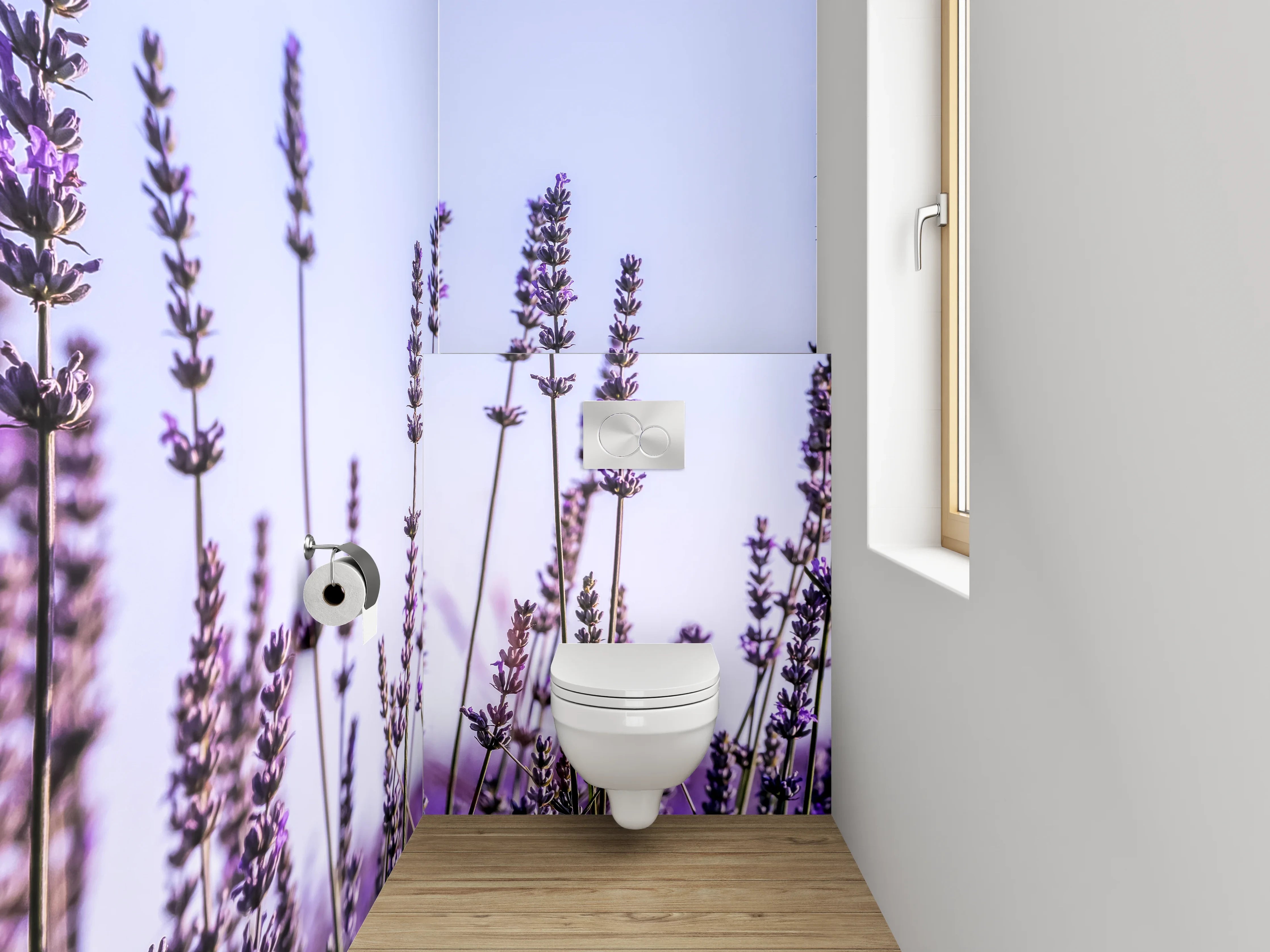 WC-Rückwand - Lavendel-Feld im Morgenlicht