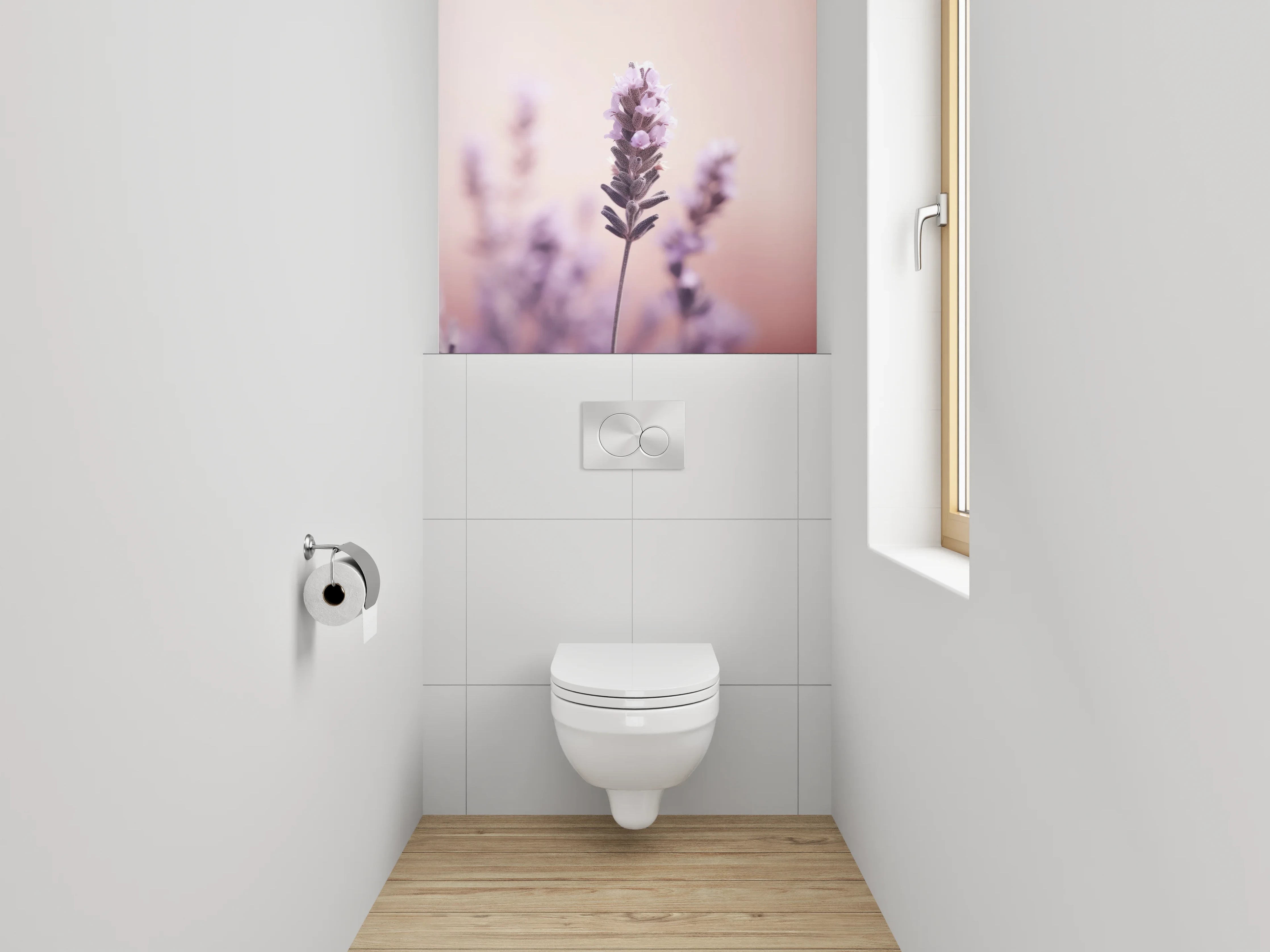 WC-Rückwand - Lavendel in zarten Lilatönen
