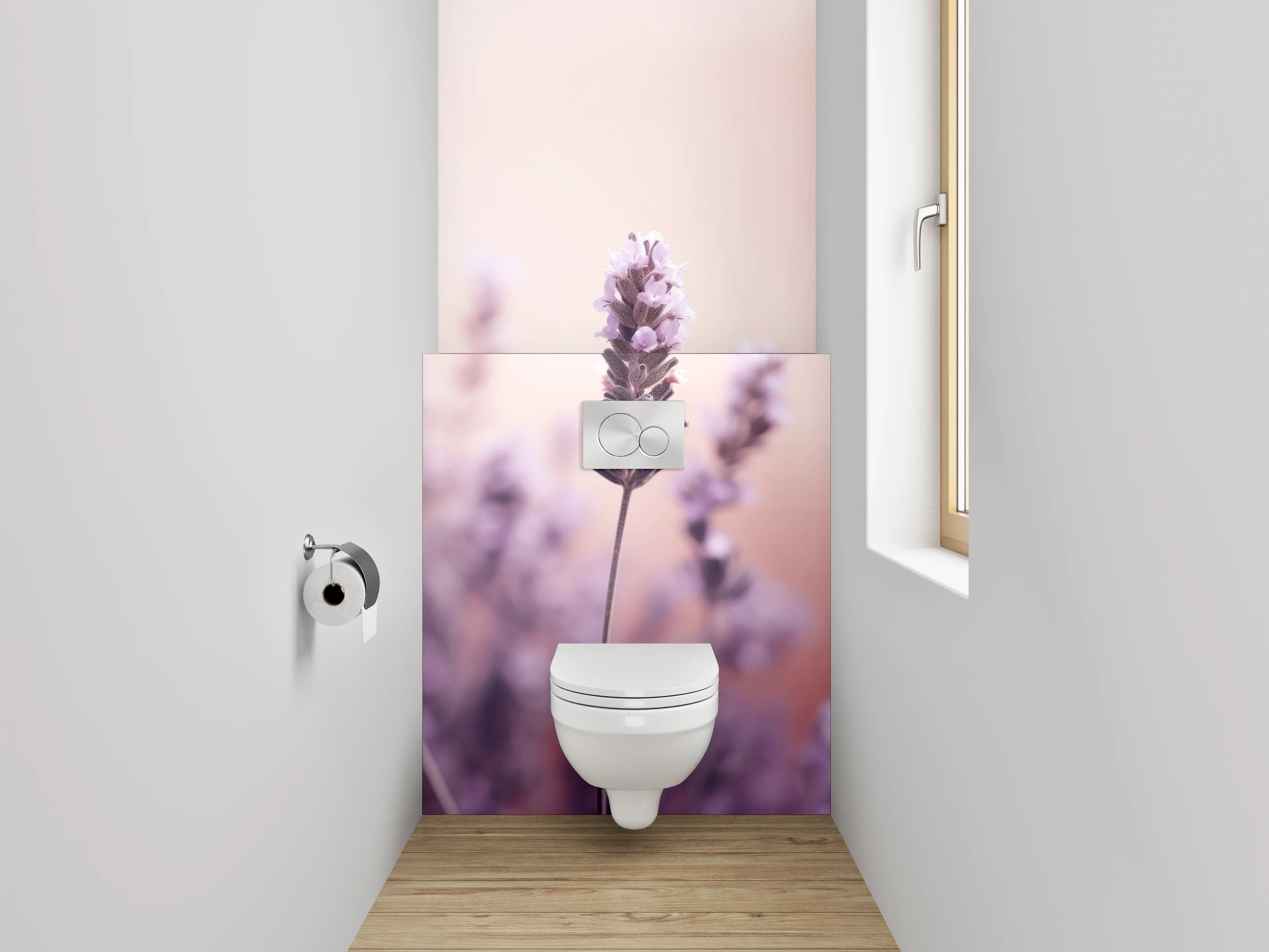 WC-Rückwand - Lavendel in zarten Lilatönen