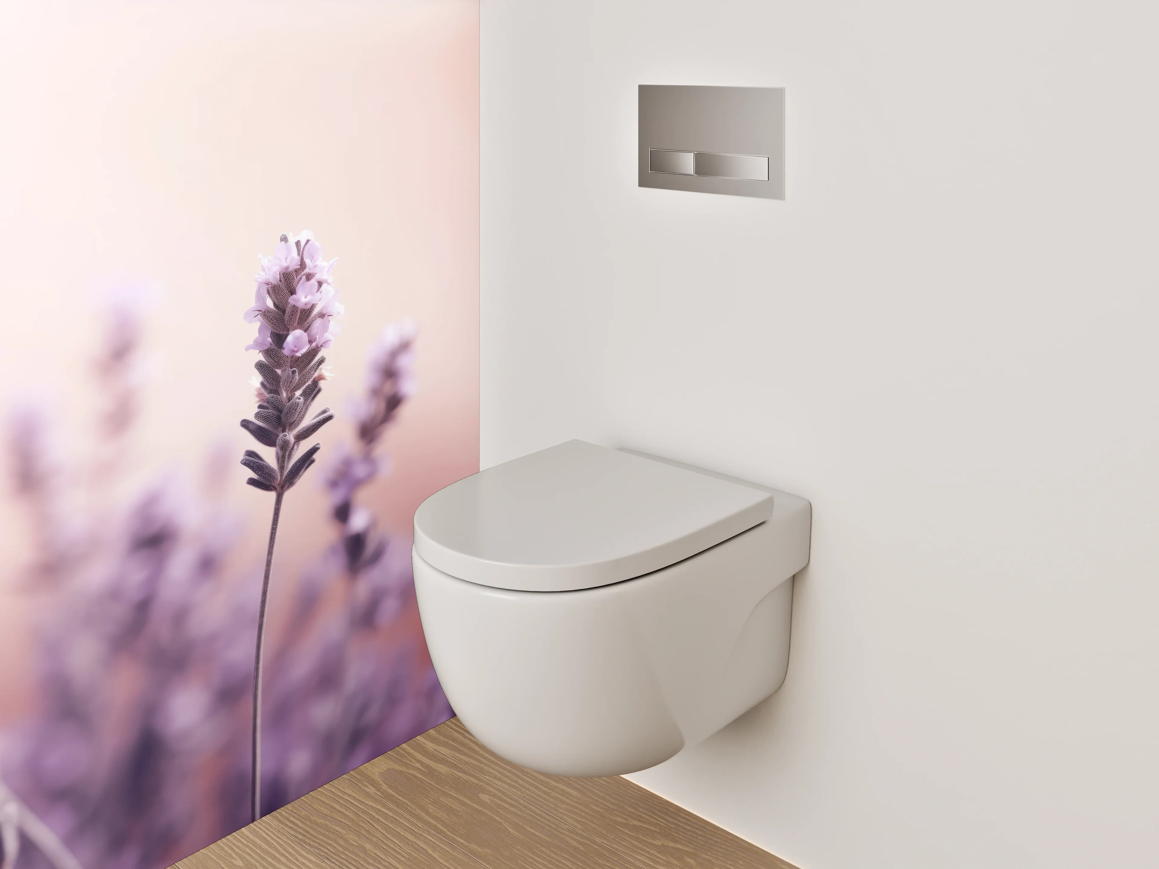 WC-Rückwand - Lavendel in zarten Lilatönen