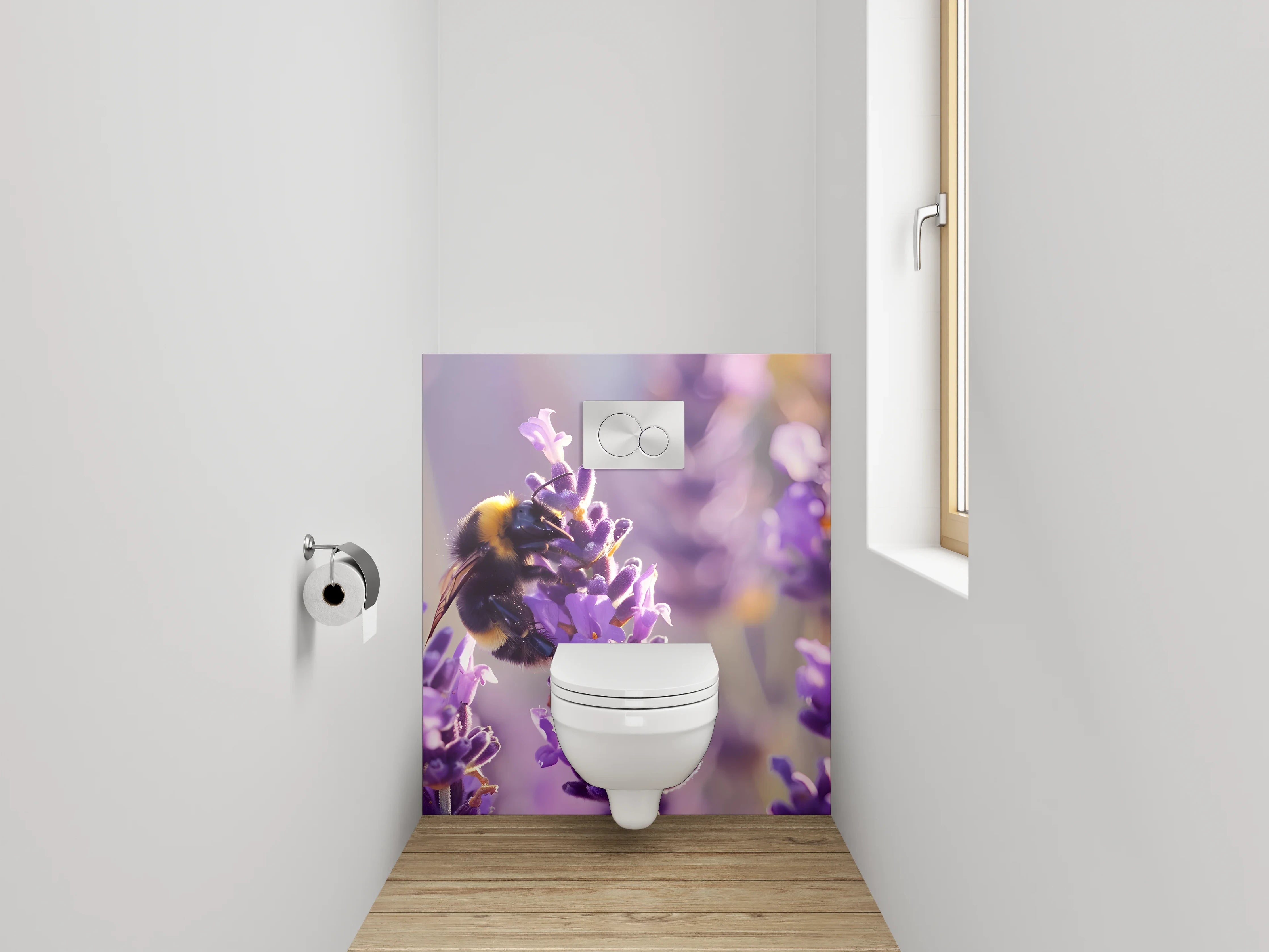 WC-Rückwand - Lavendel mit Hummel – Naturfotografie