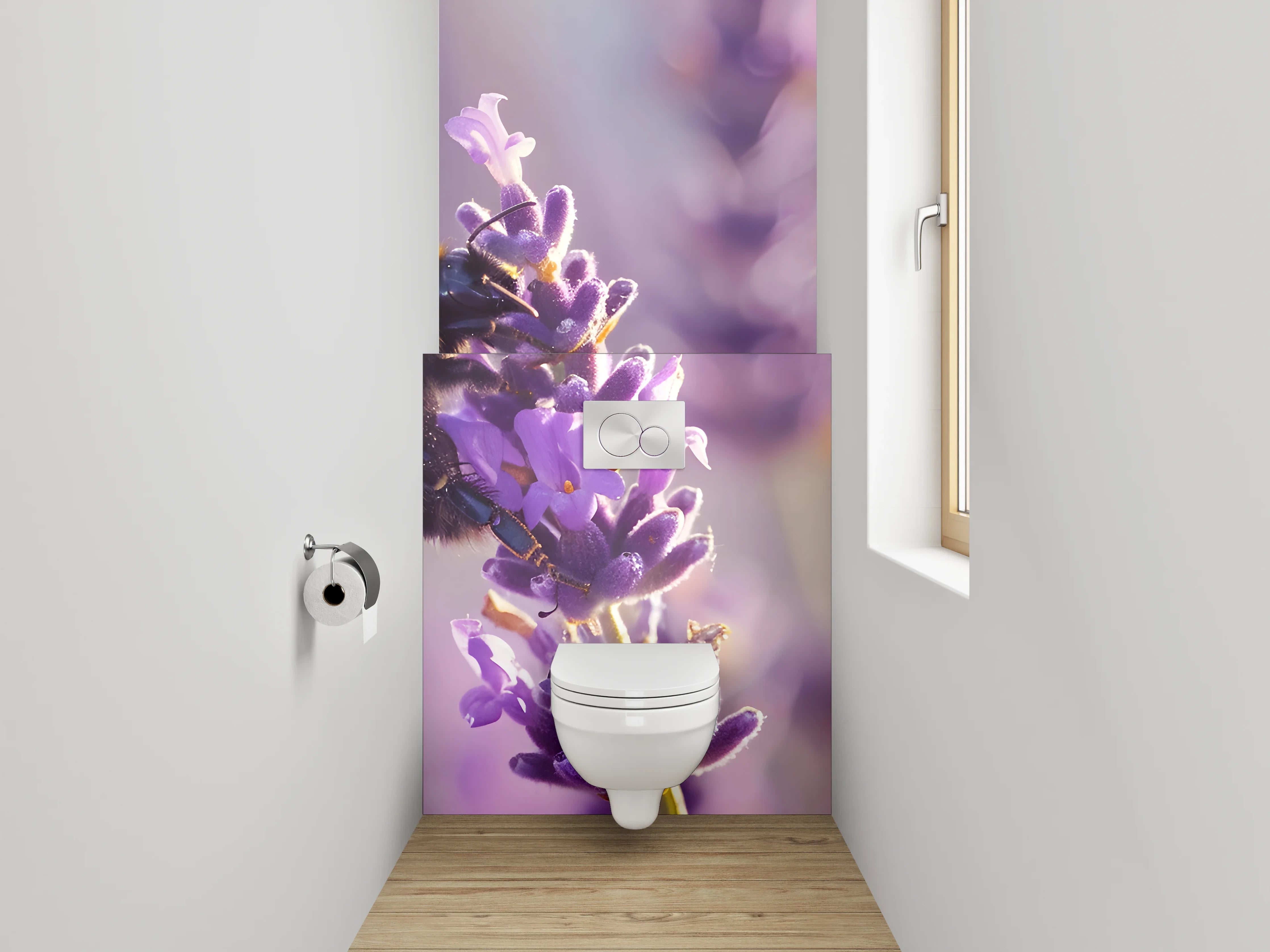 WC-Rückwand - Lavendel mit Hummel – Naturfotografie