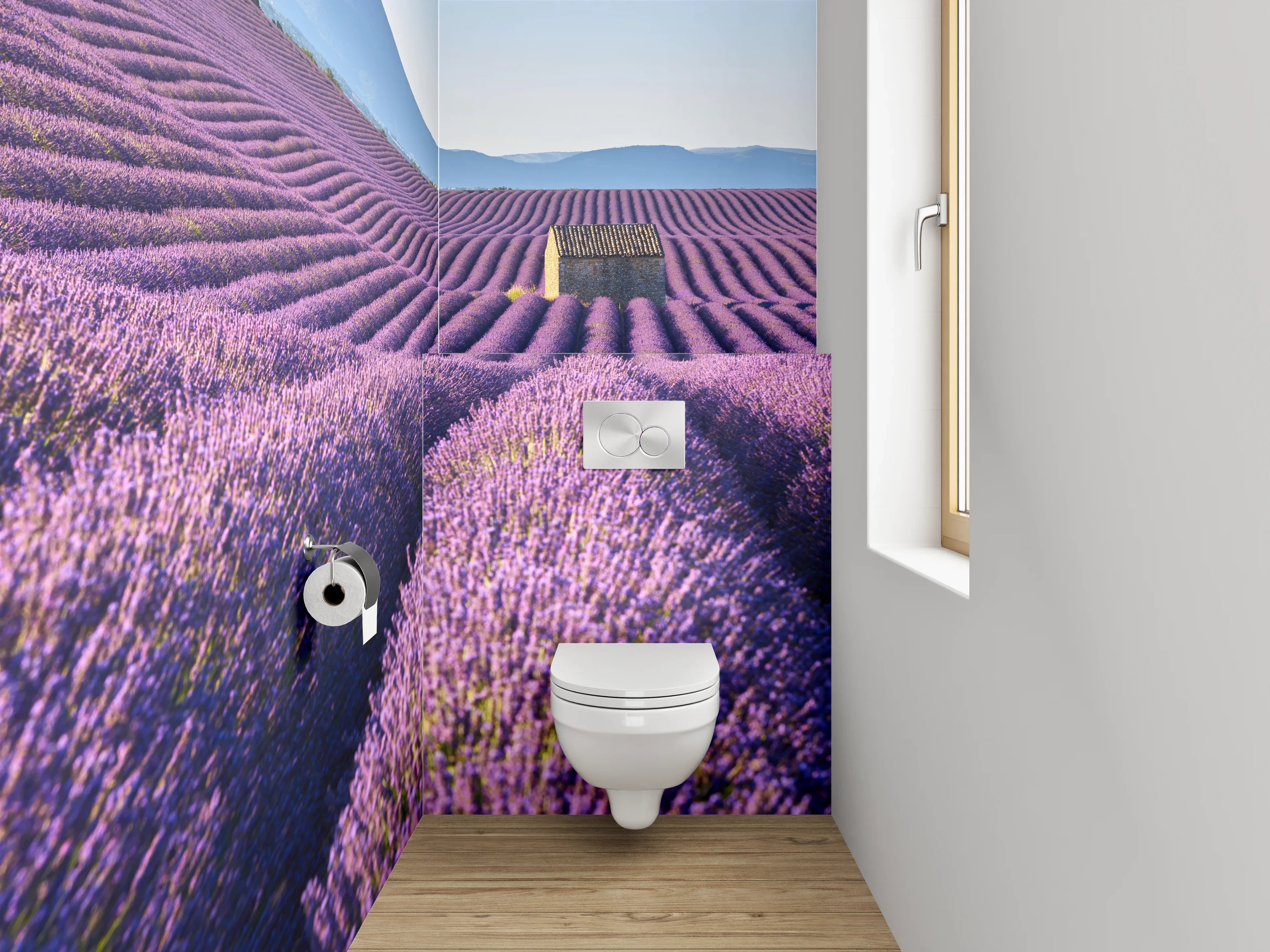 WC-Rückwand - Lavendelfeld Provence Panorama Fotodruck
