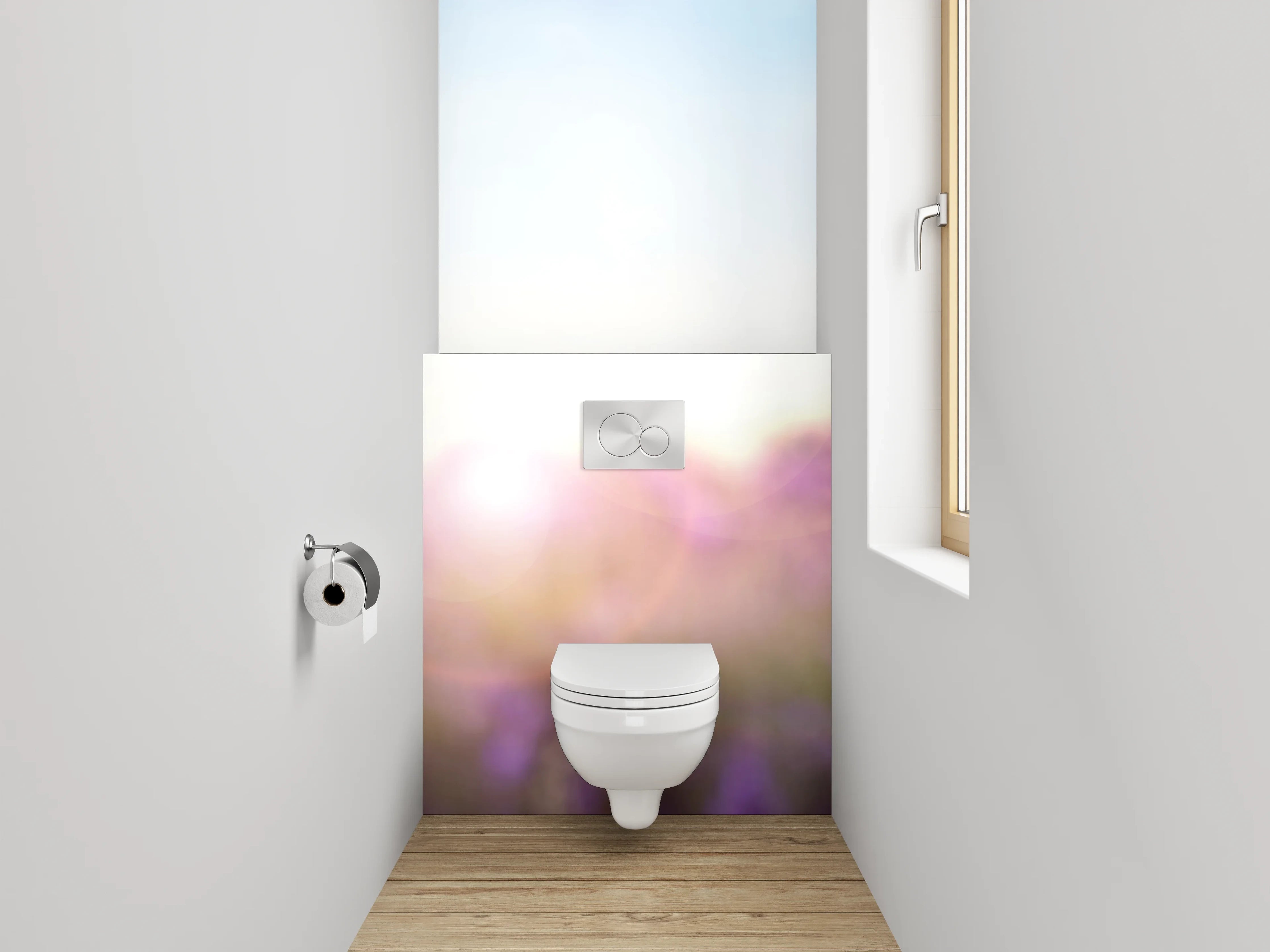 WC-Rückwand - Lavendelfeld Sonnenaufgang Landschaft
