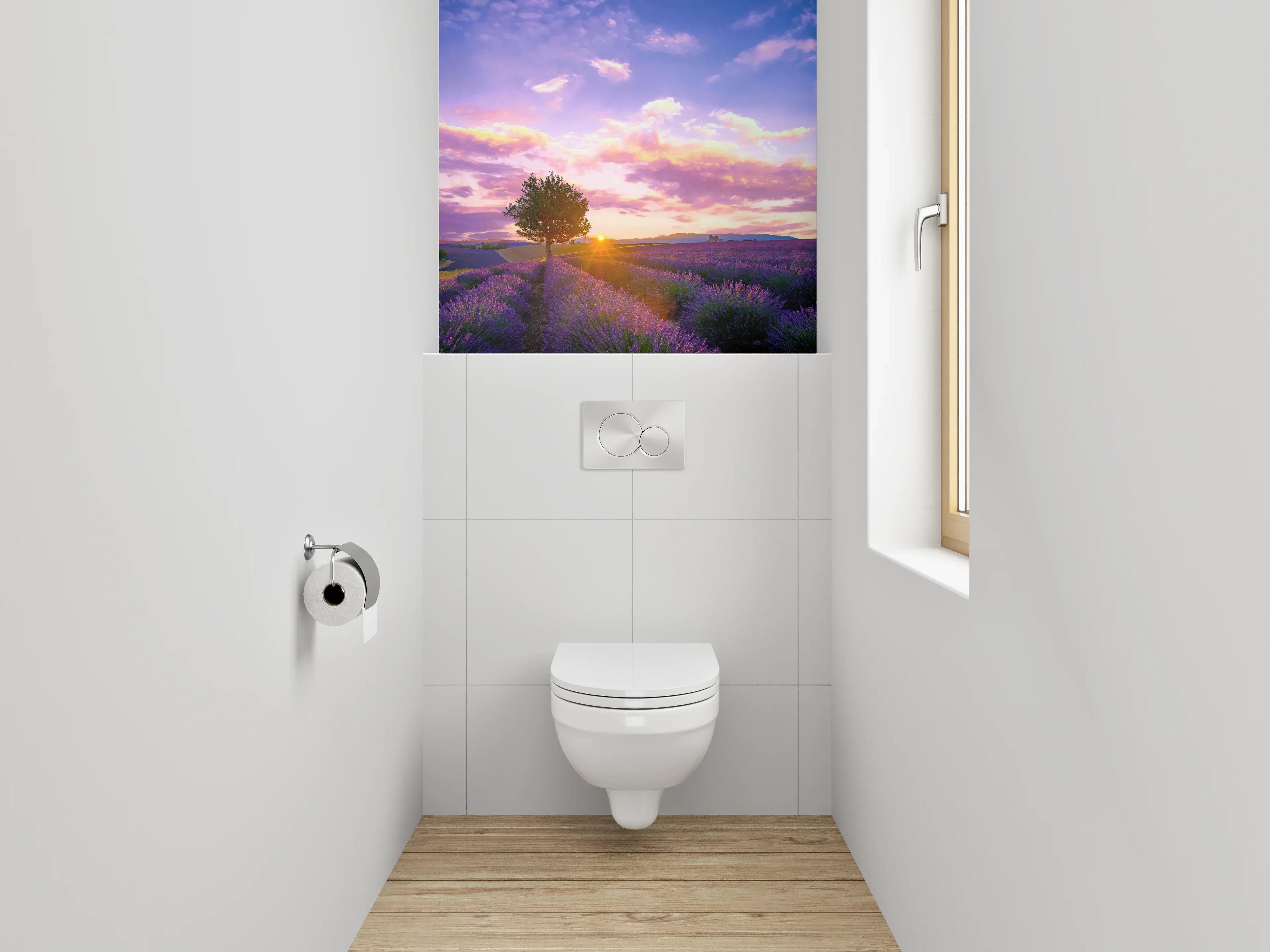 WC-Rückwand - Lavendelfeld Sonnenuntergang Provence