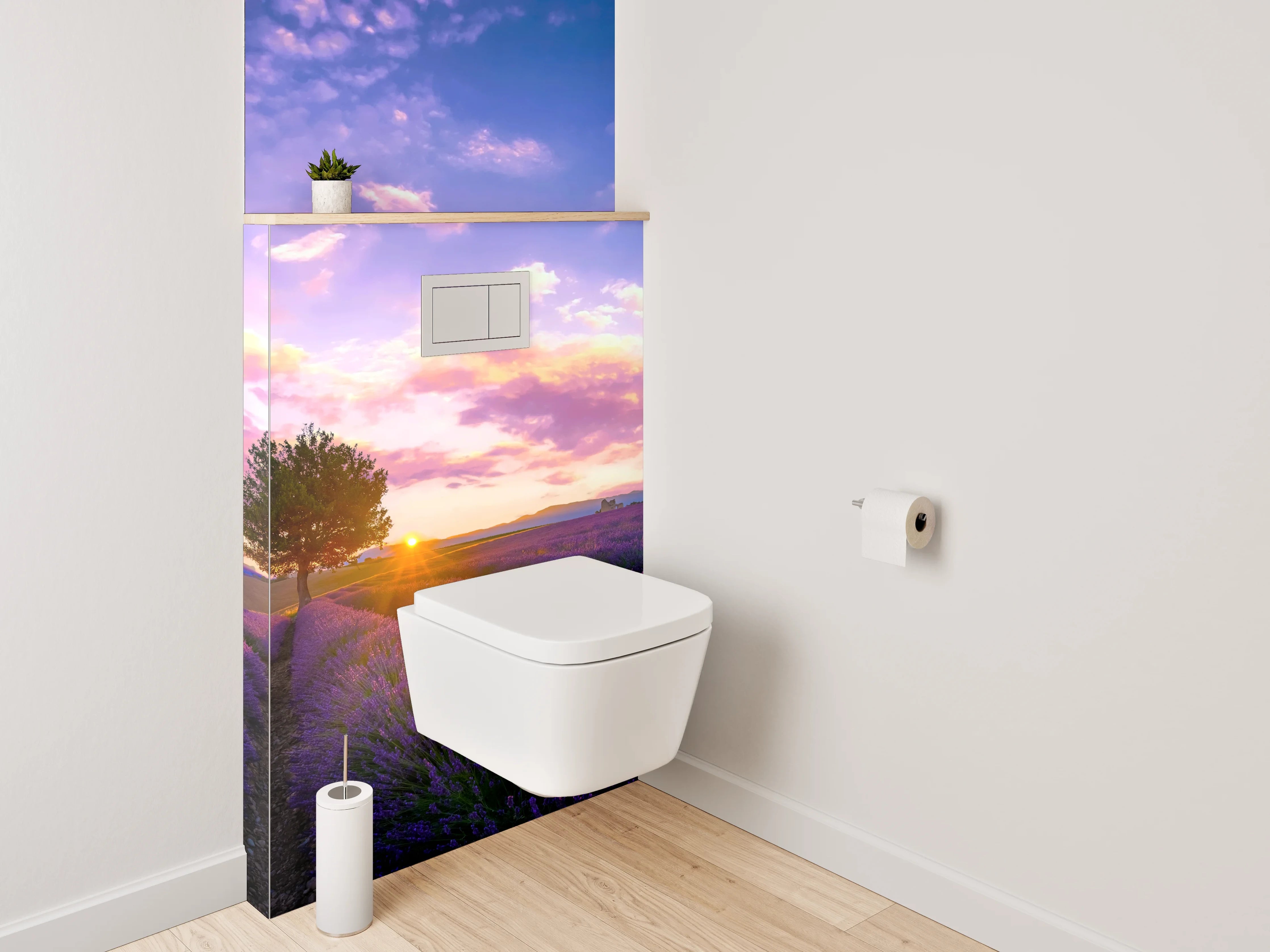 WC-Rückwand - Lavendelfeld Sonnenuntergang Provence