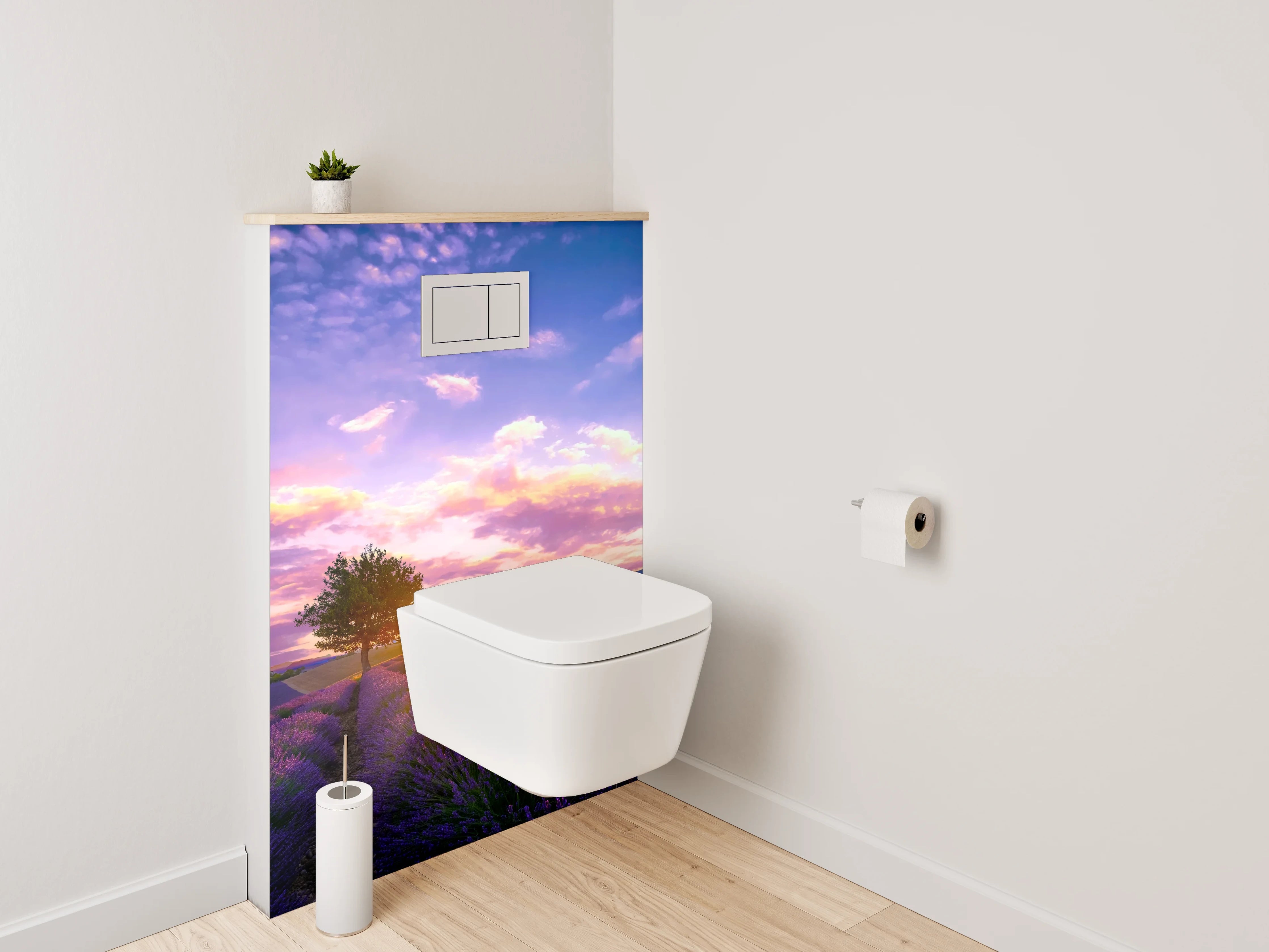 WC-Rückwand - Lavendelfeld Sonnenuntergang Provence