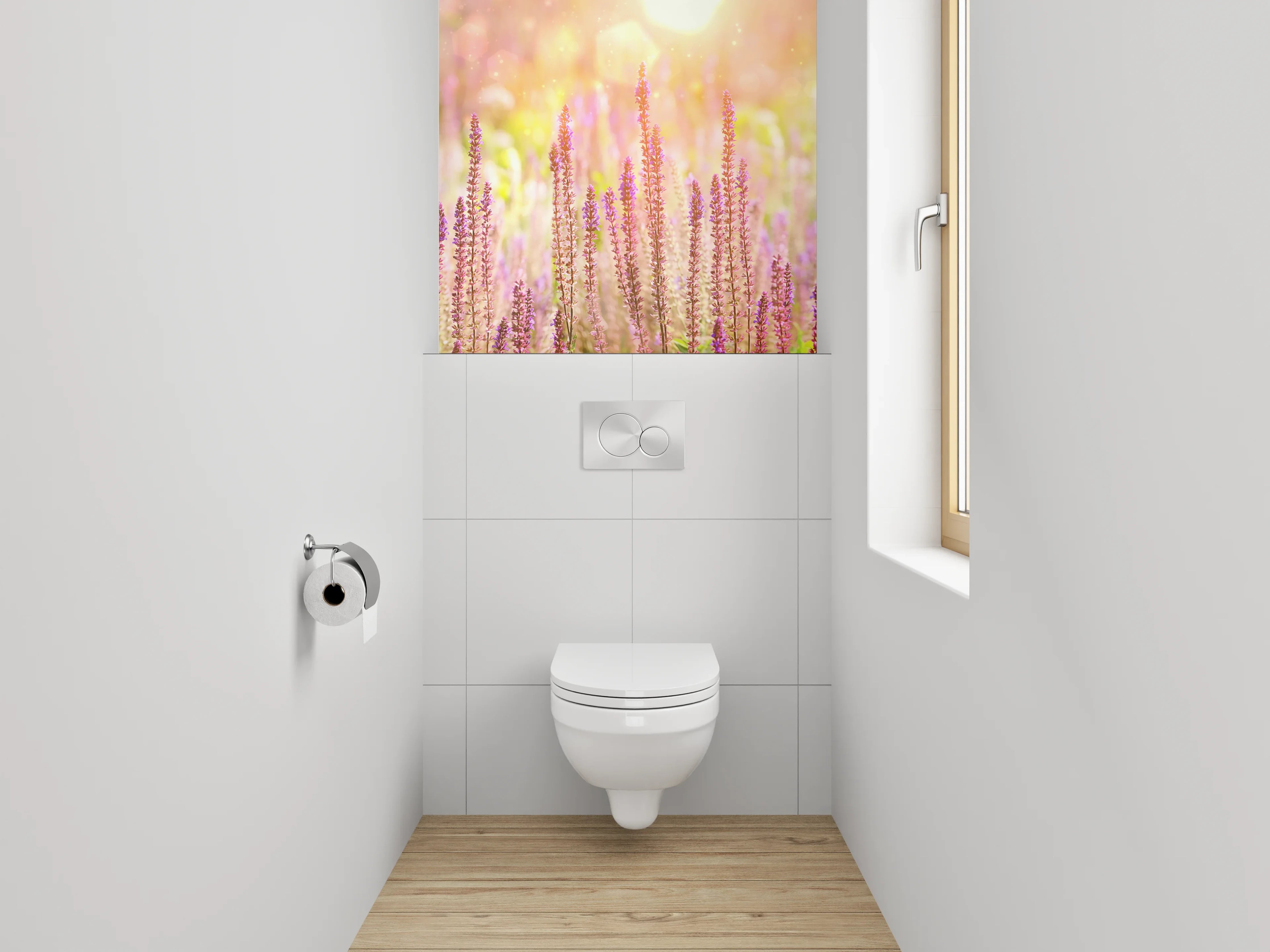 WC-Rückwand - Lavendelfeld im Sonnenlicht