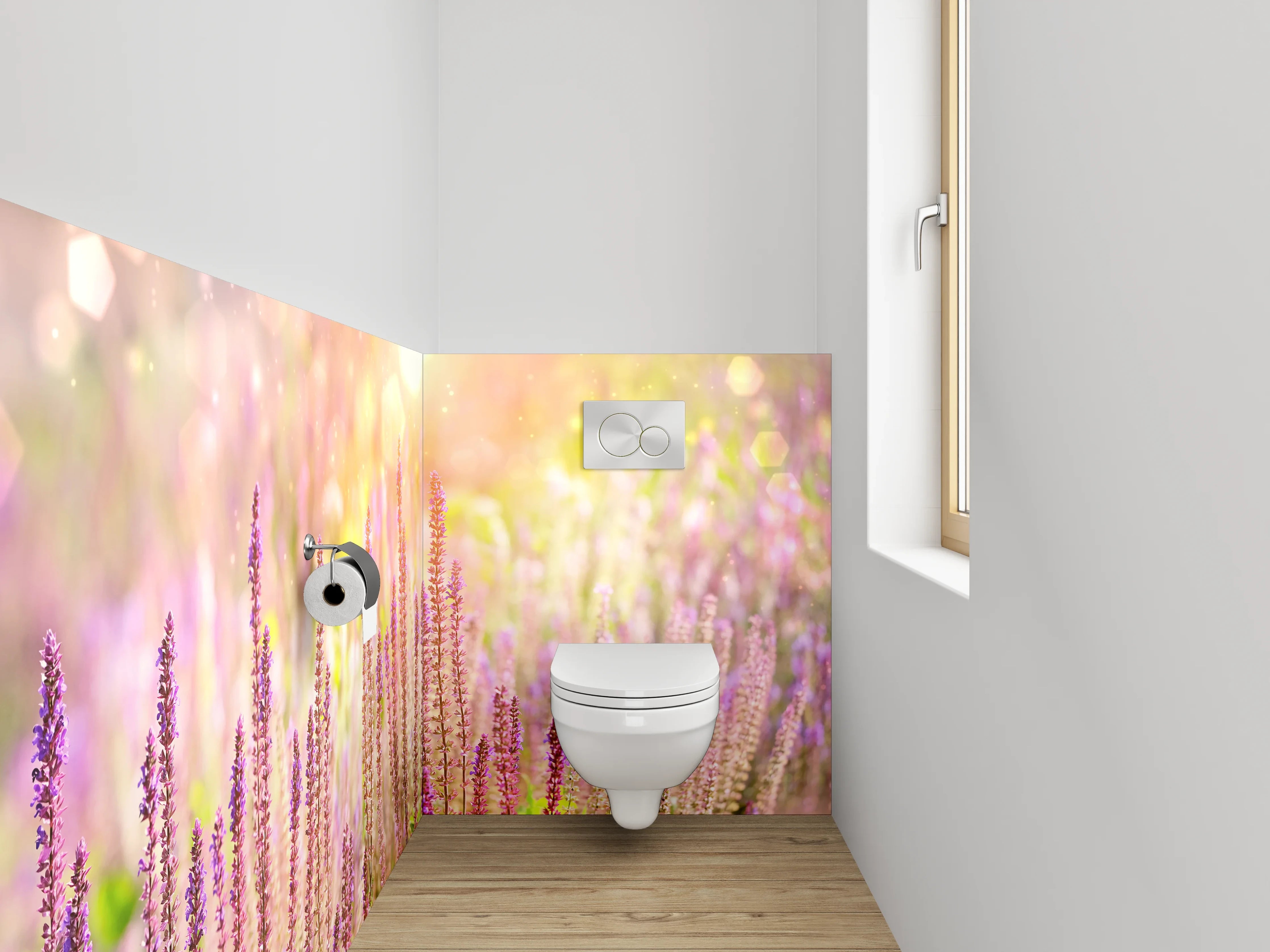 WC-Rückwand - Lavendelfeld im Sonnenlicht