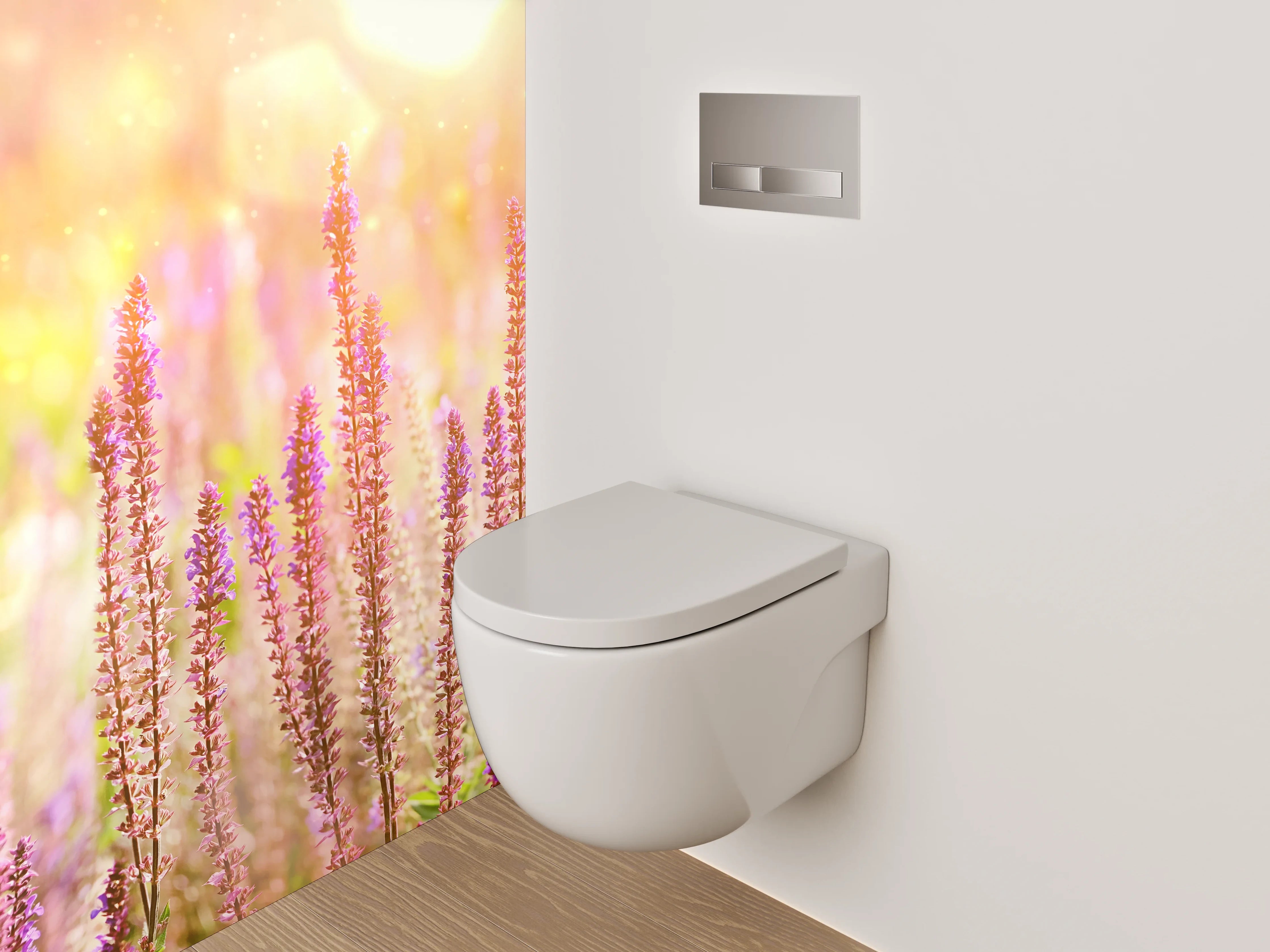 WC-Rückwand - Lavendelfeld im Sonnenlicht