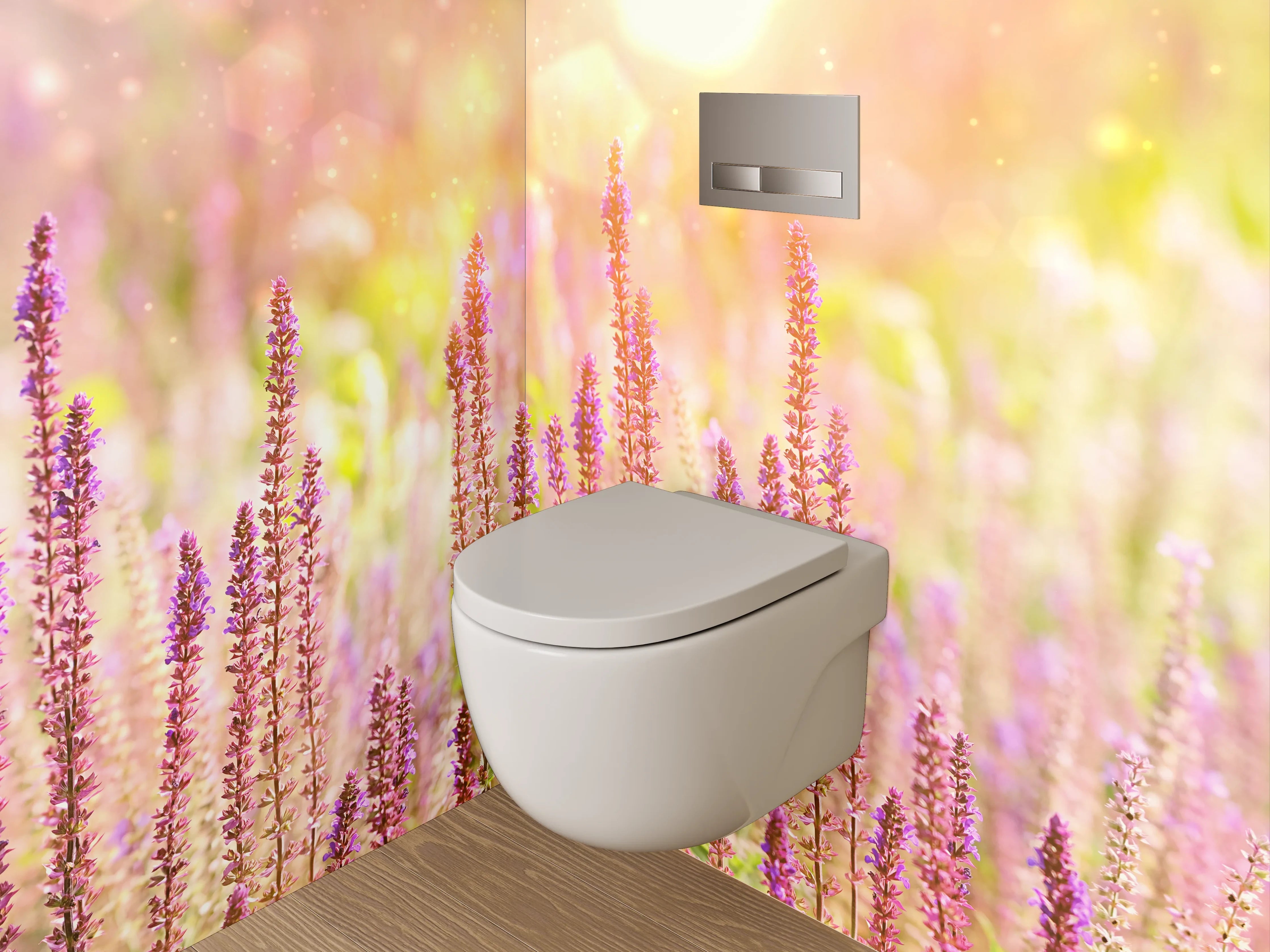 WC-Rückwand - Lavendelfeld im Sonnenlicht