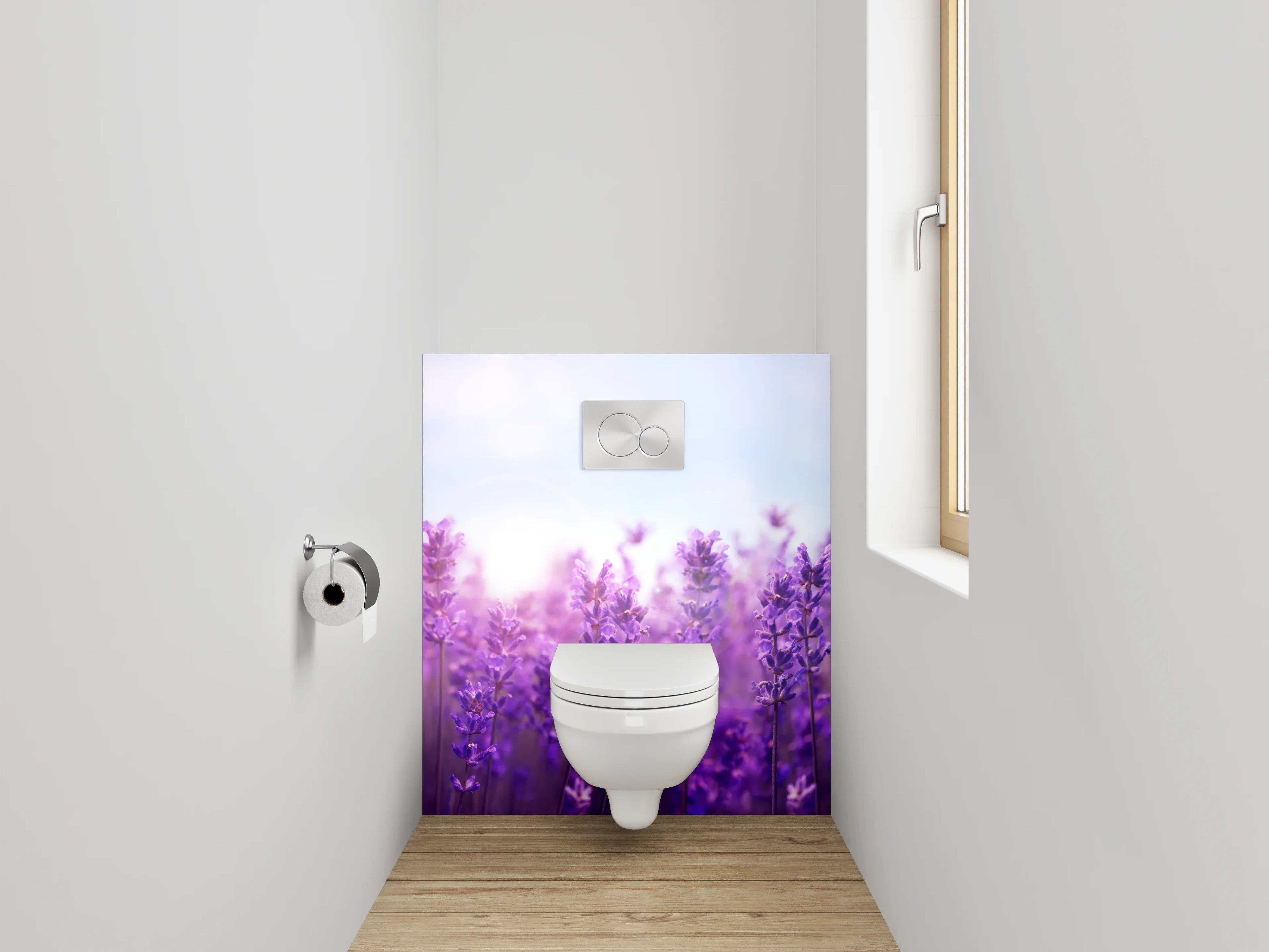 WC-Rückwand - Lavendelfeld in Blüte – Naturmotiv