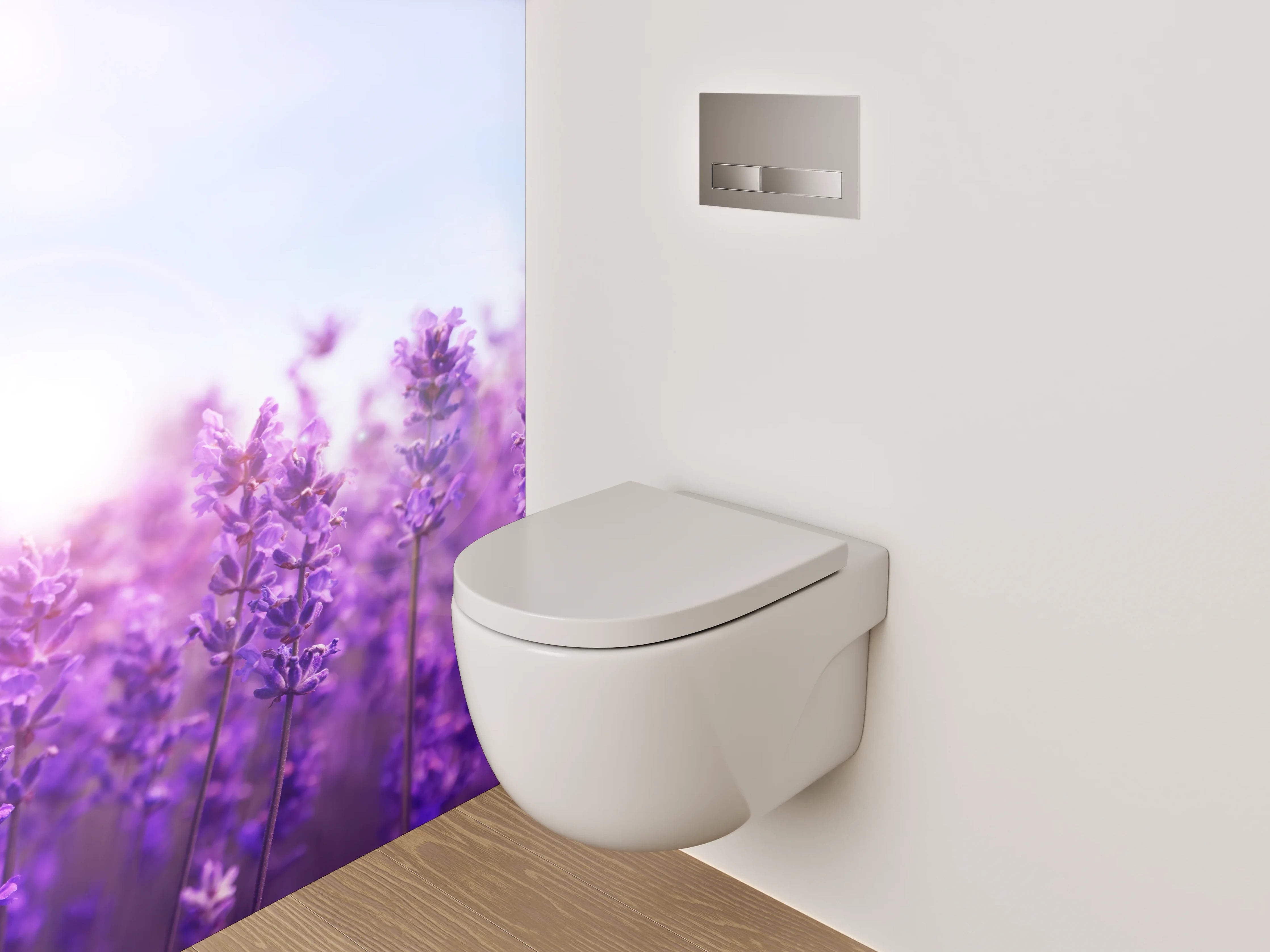 WC-Rückwand - Lavendelfeld in Blüte – Naturmotiv