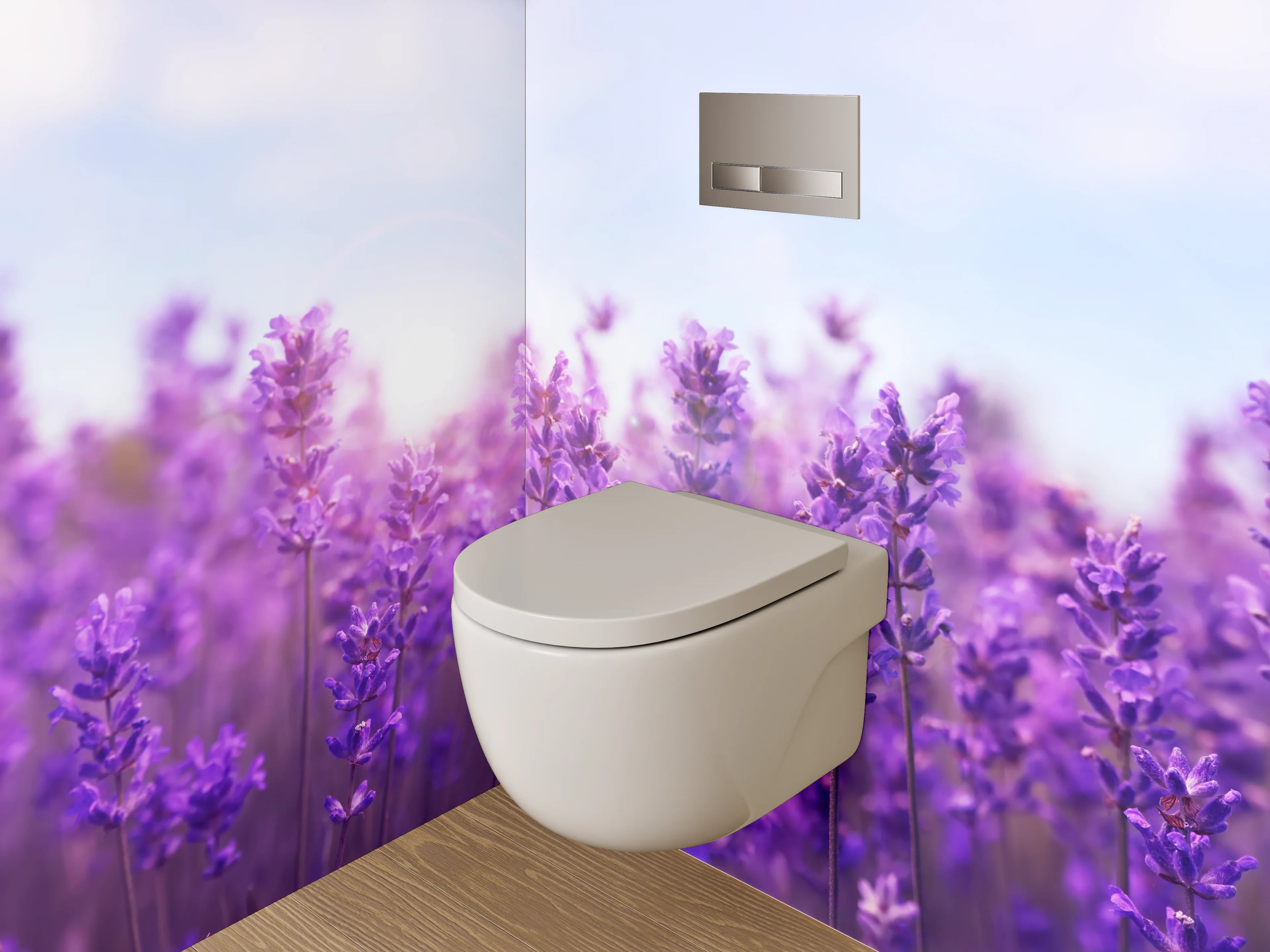 WC-Rückwand - Lavendelfeld in Blüte – Naturmotiv