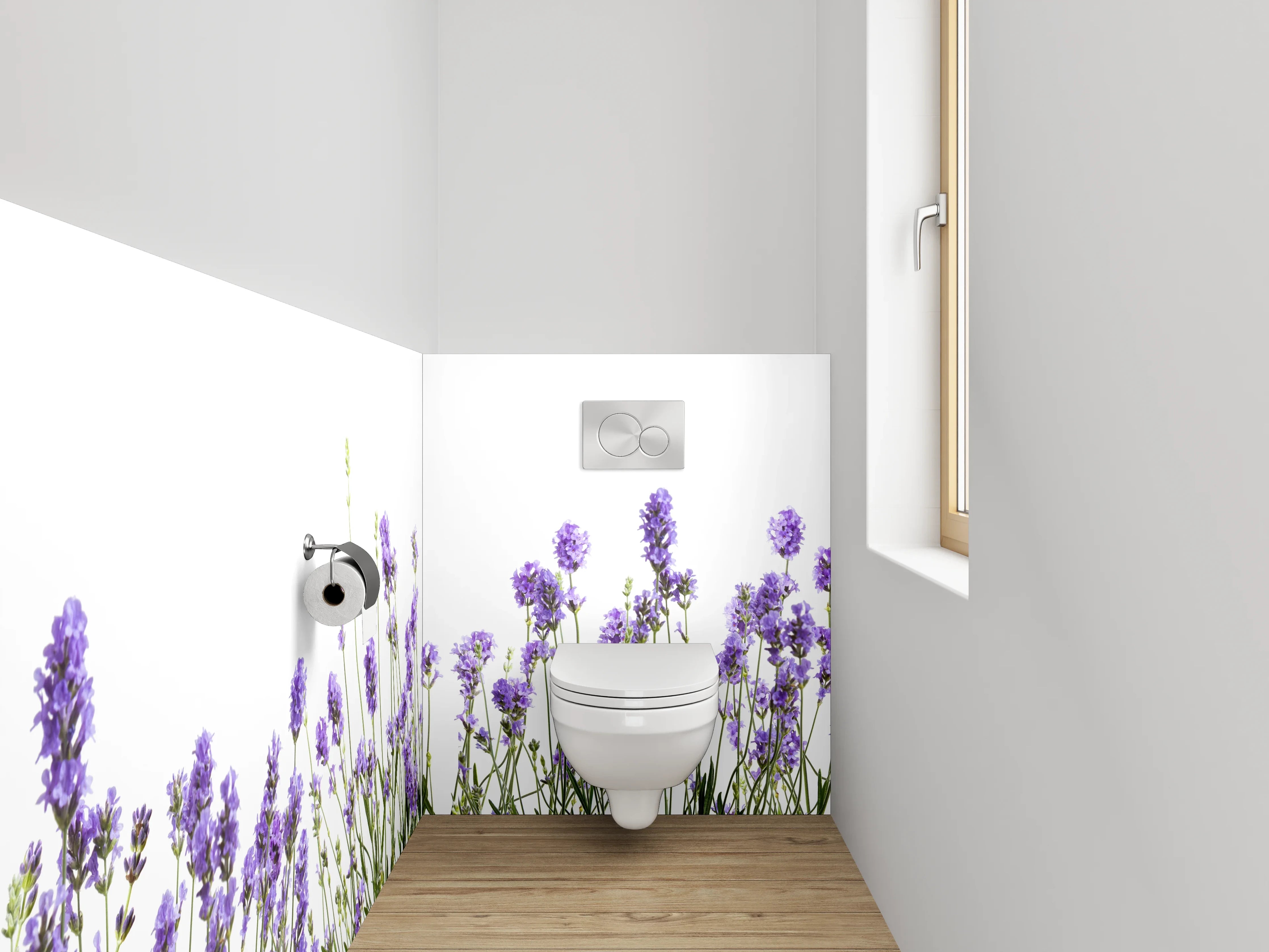 WC-Rückwand - Lavendelwiese Panorama Motiv