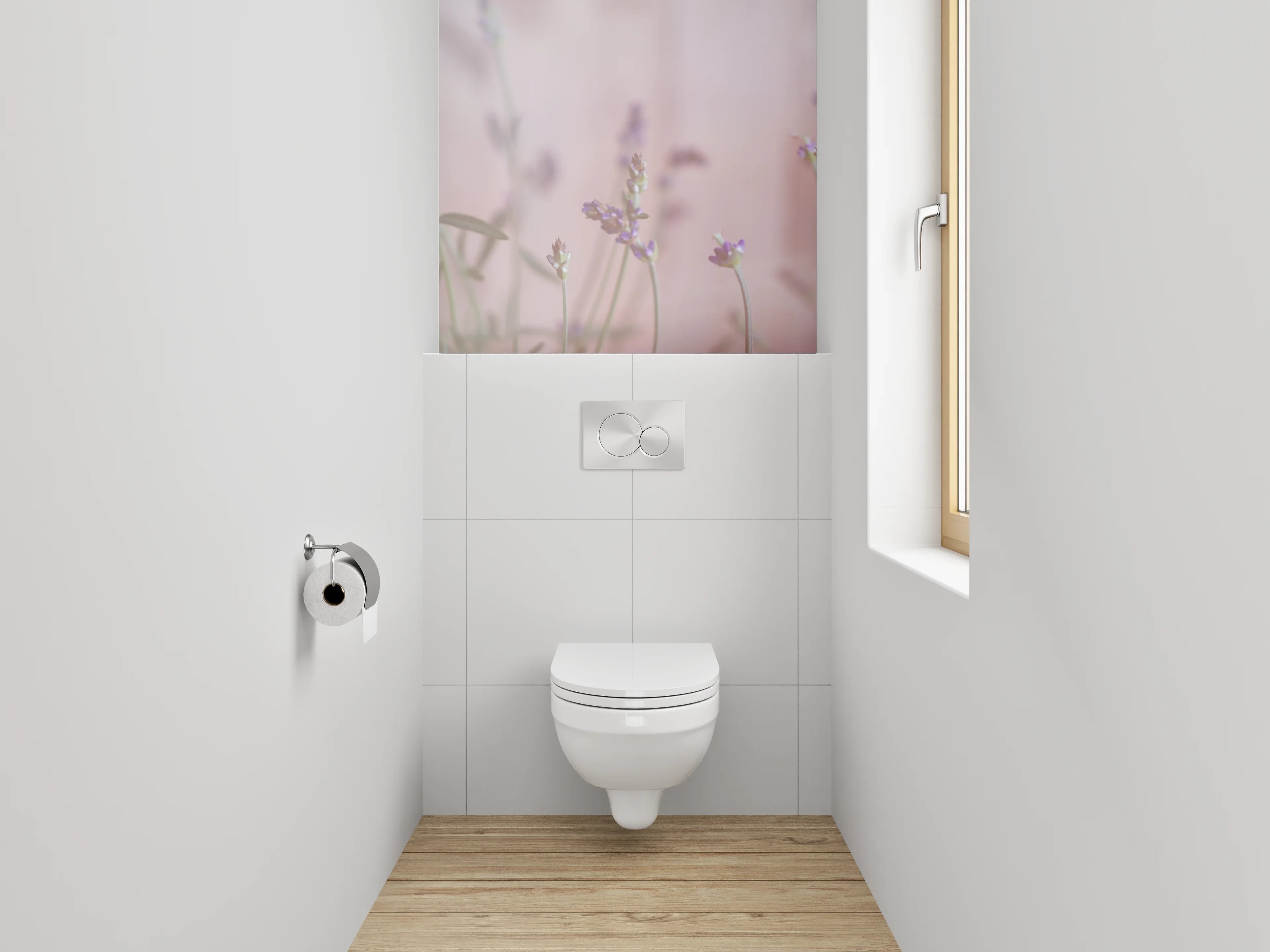 WC-Rückwand - Lavendelwiese Pastell Aquarell
