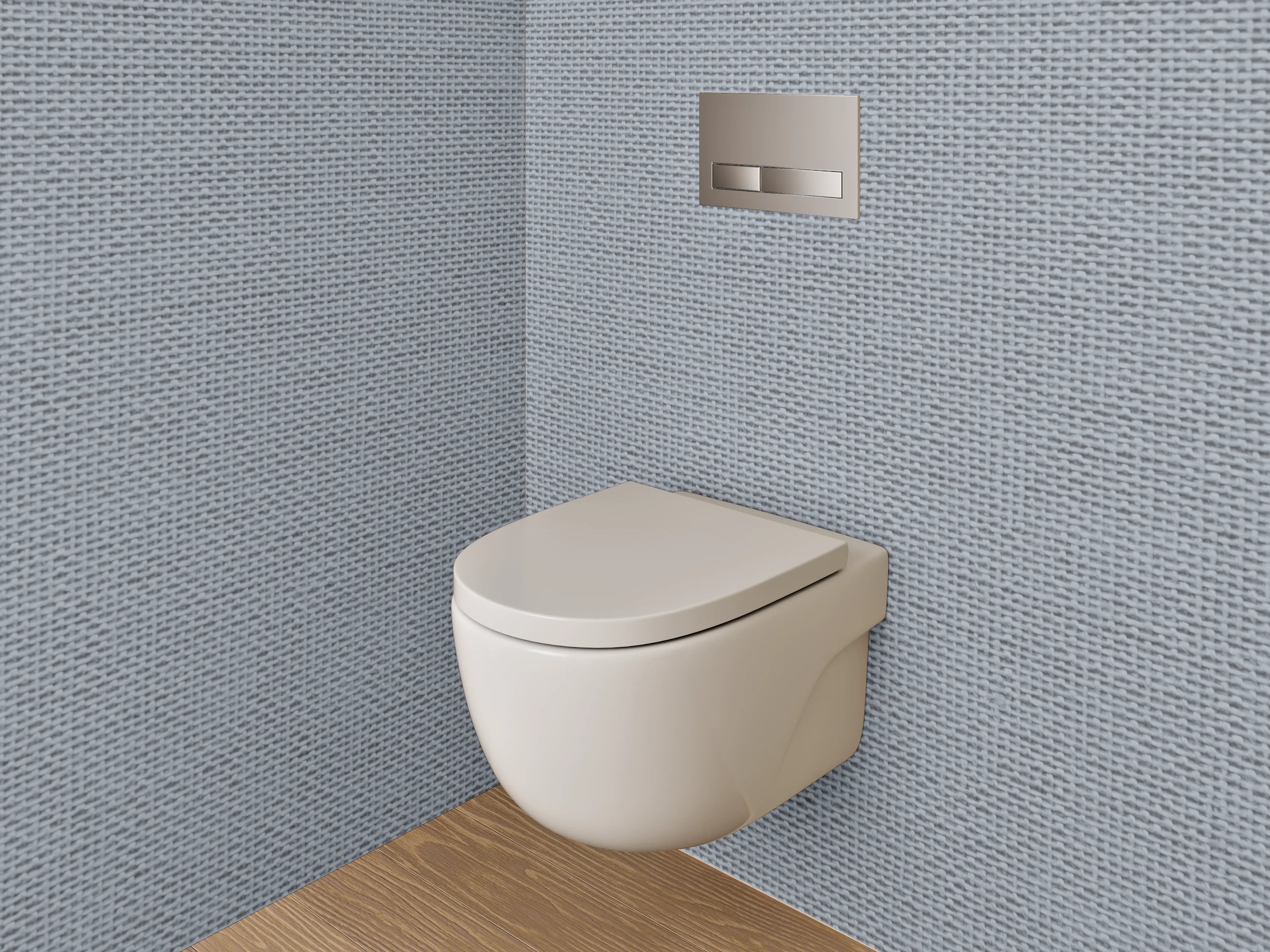 WC-Rückwand - Leinenstruktur Grau Weiß Minimalistisch