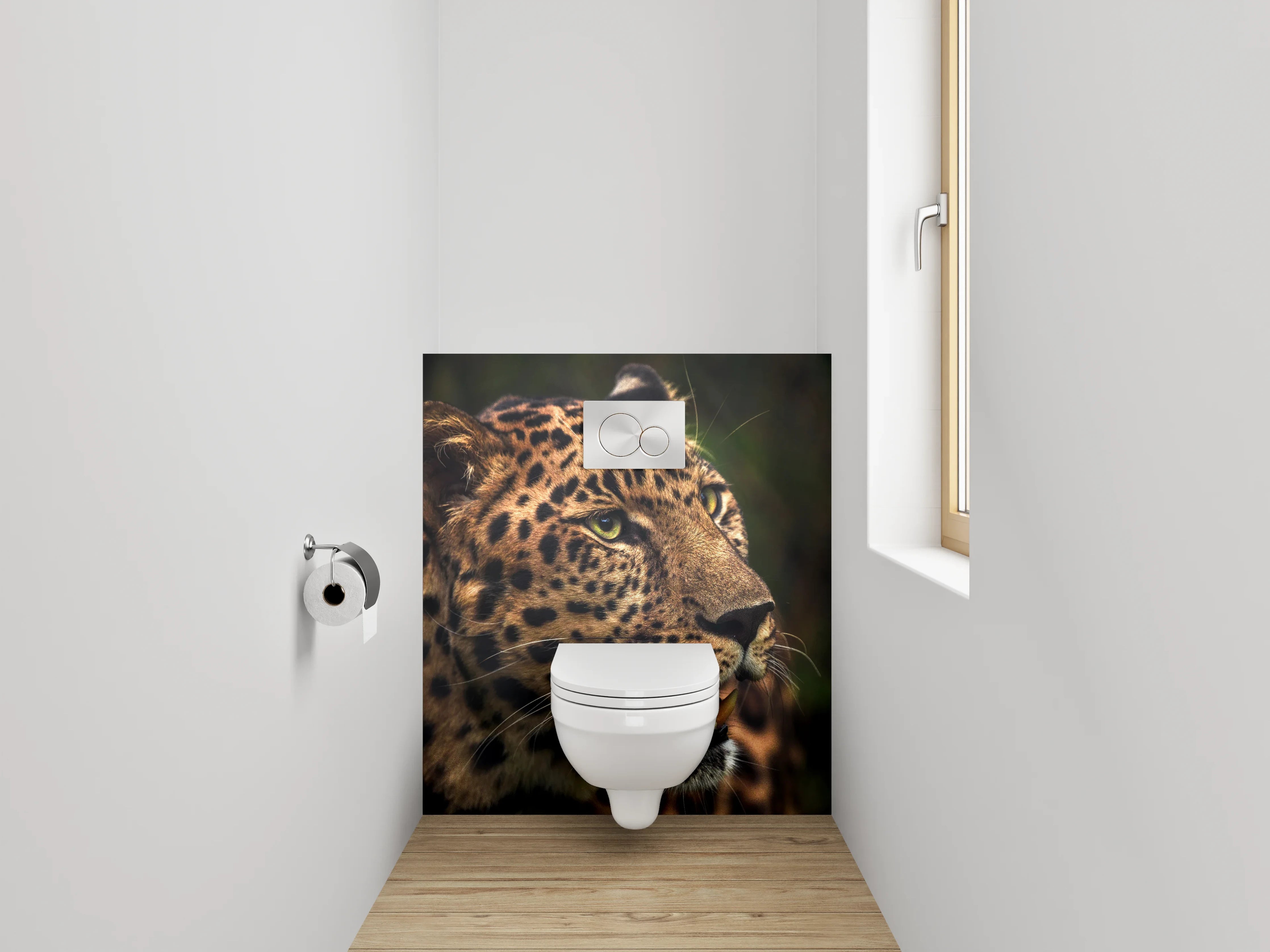 WC-Rückwand - Leopard mit beeindruckender Mimik