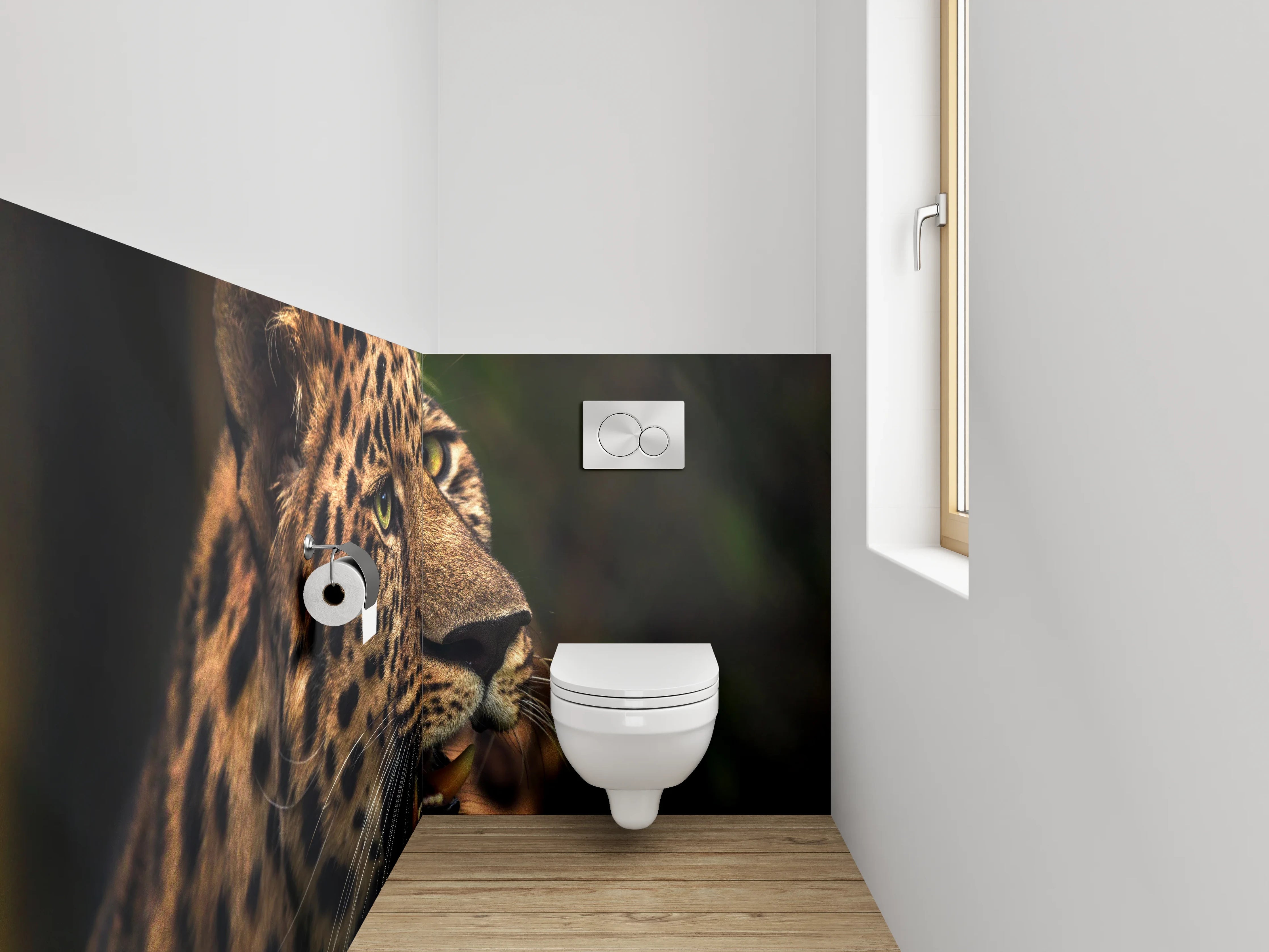 WC-Rückwand - Leopard mit beeindruckender Mimik