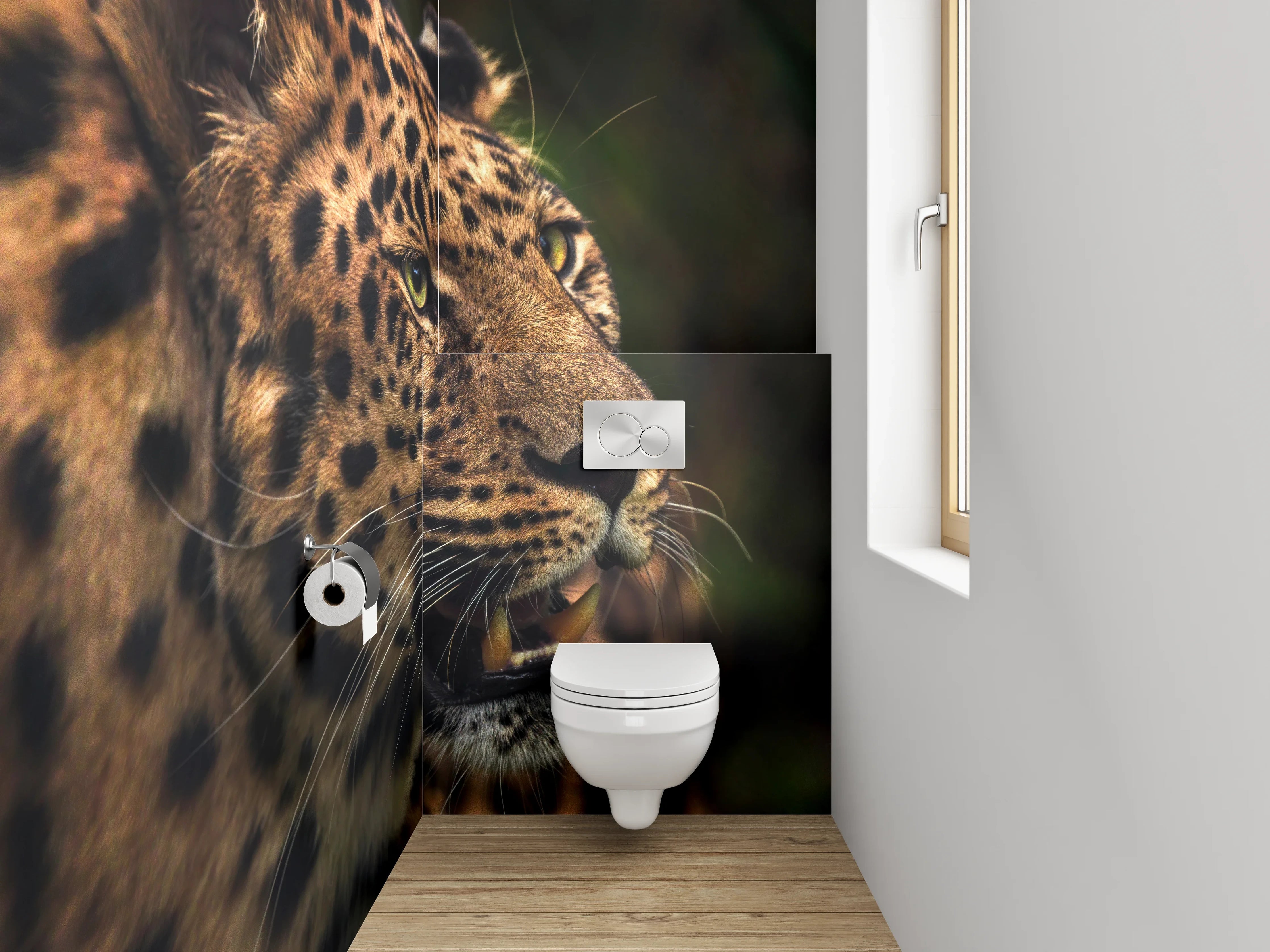WC-Rückwand - Leopard mit beeindruckender Mimik