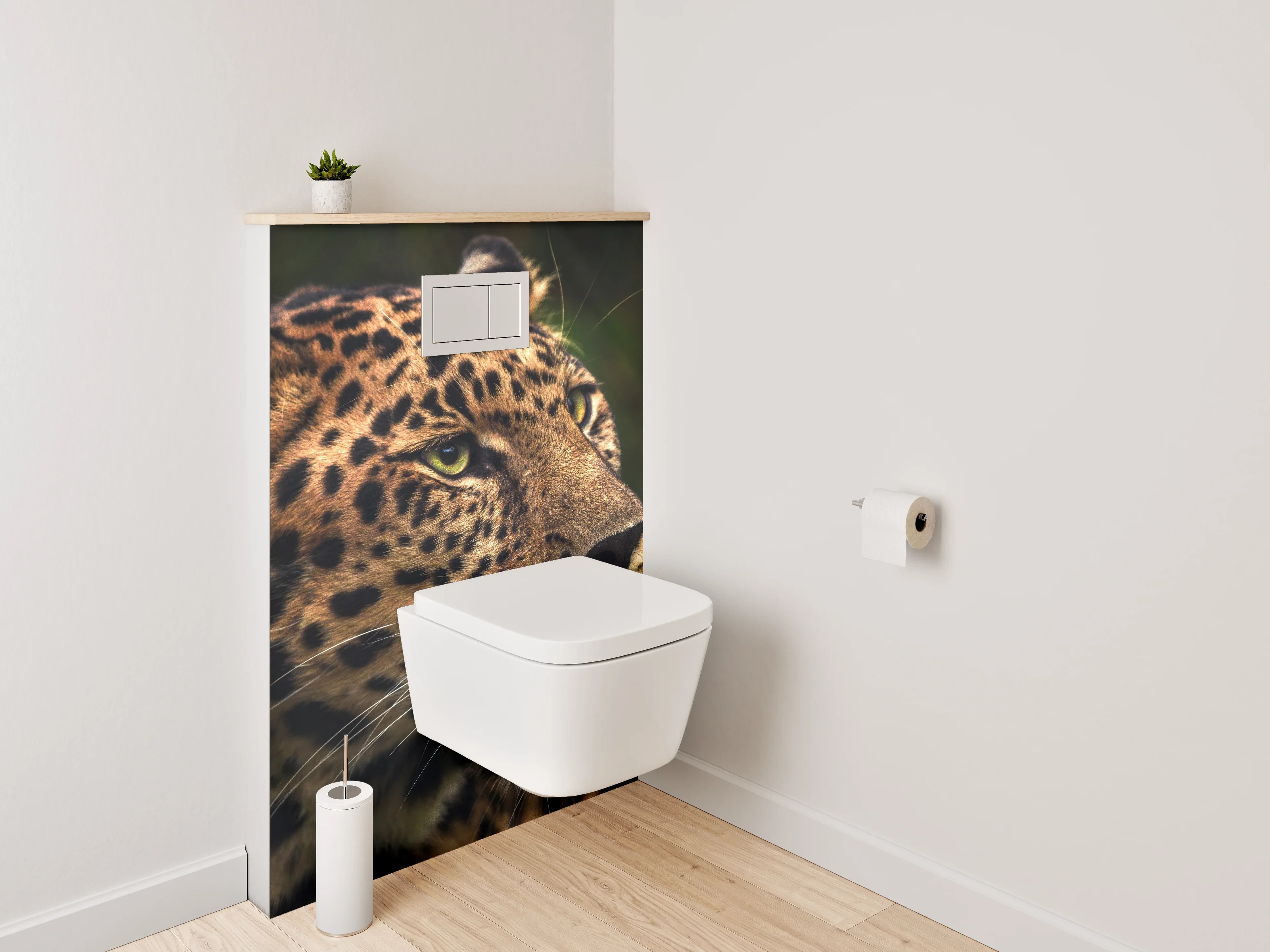 WC-Rückwand - Leopard mit beeindruckender Mimik