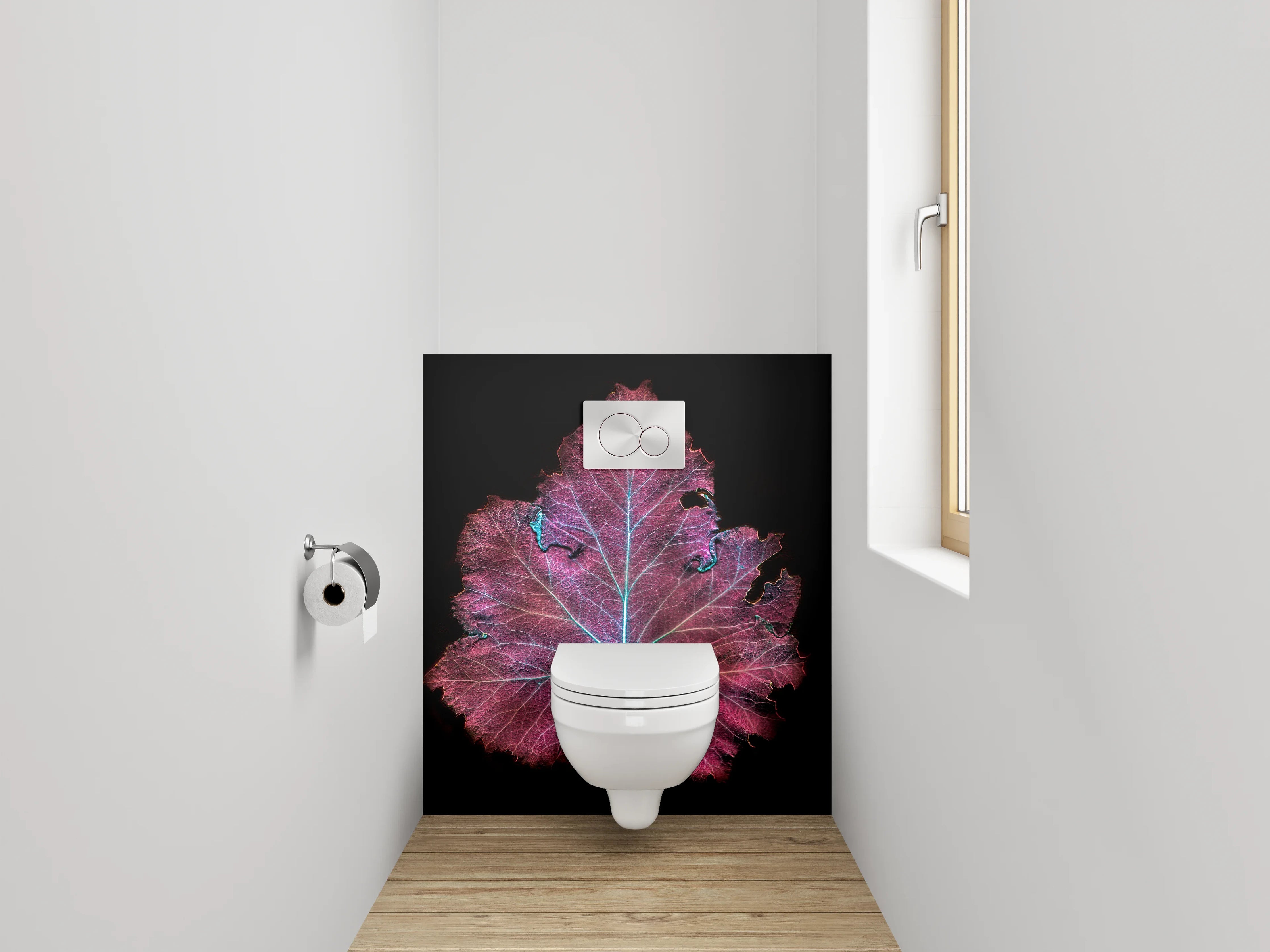 WC-Rückwand - Leuchtendes Blatt abstrakte Kunst