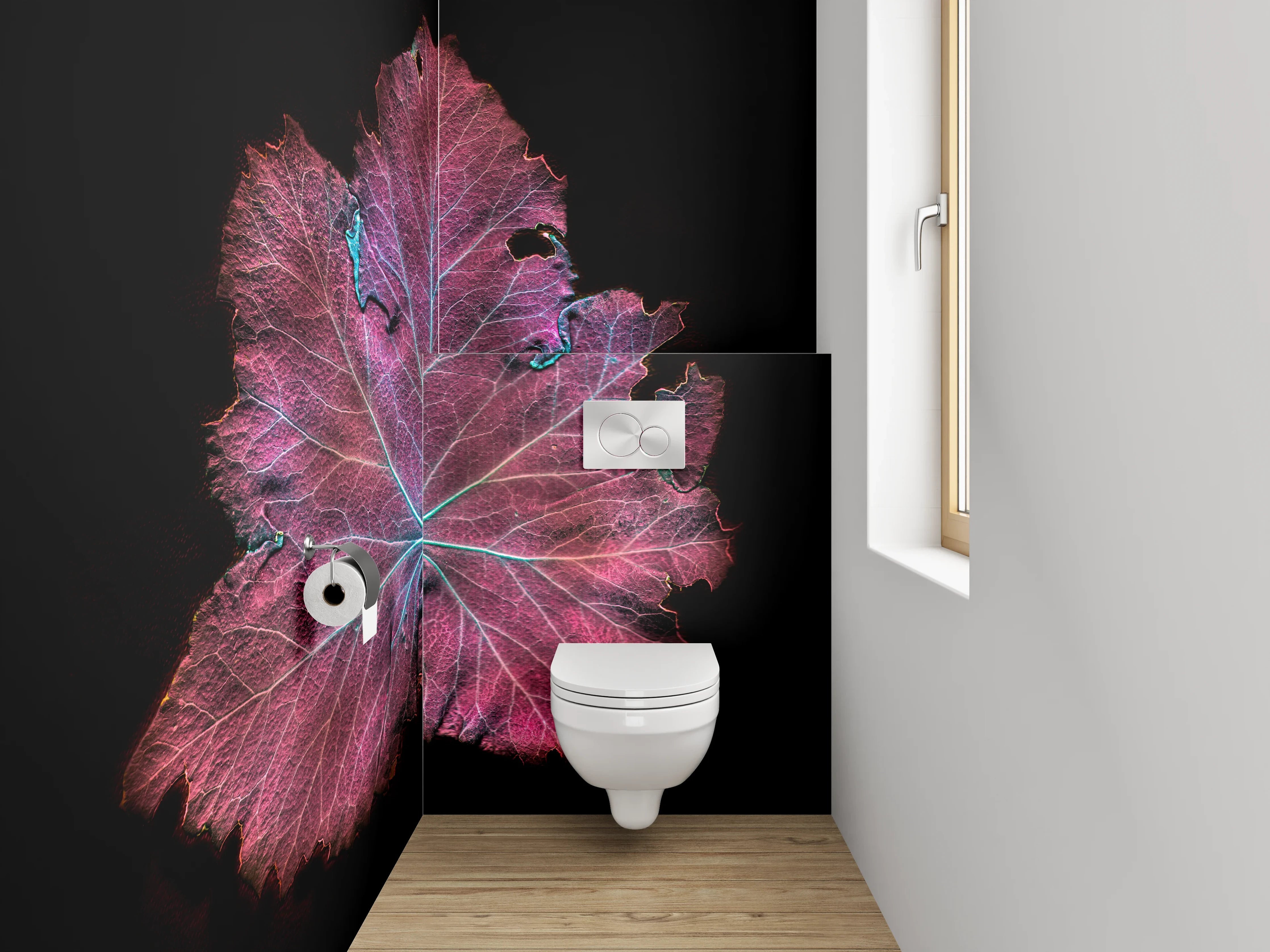 WC-Rückwand - Leuchtendes Blatt abstrakte Kunst