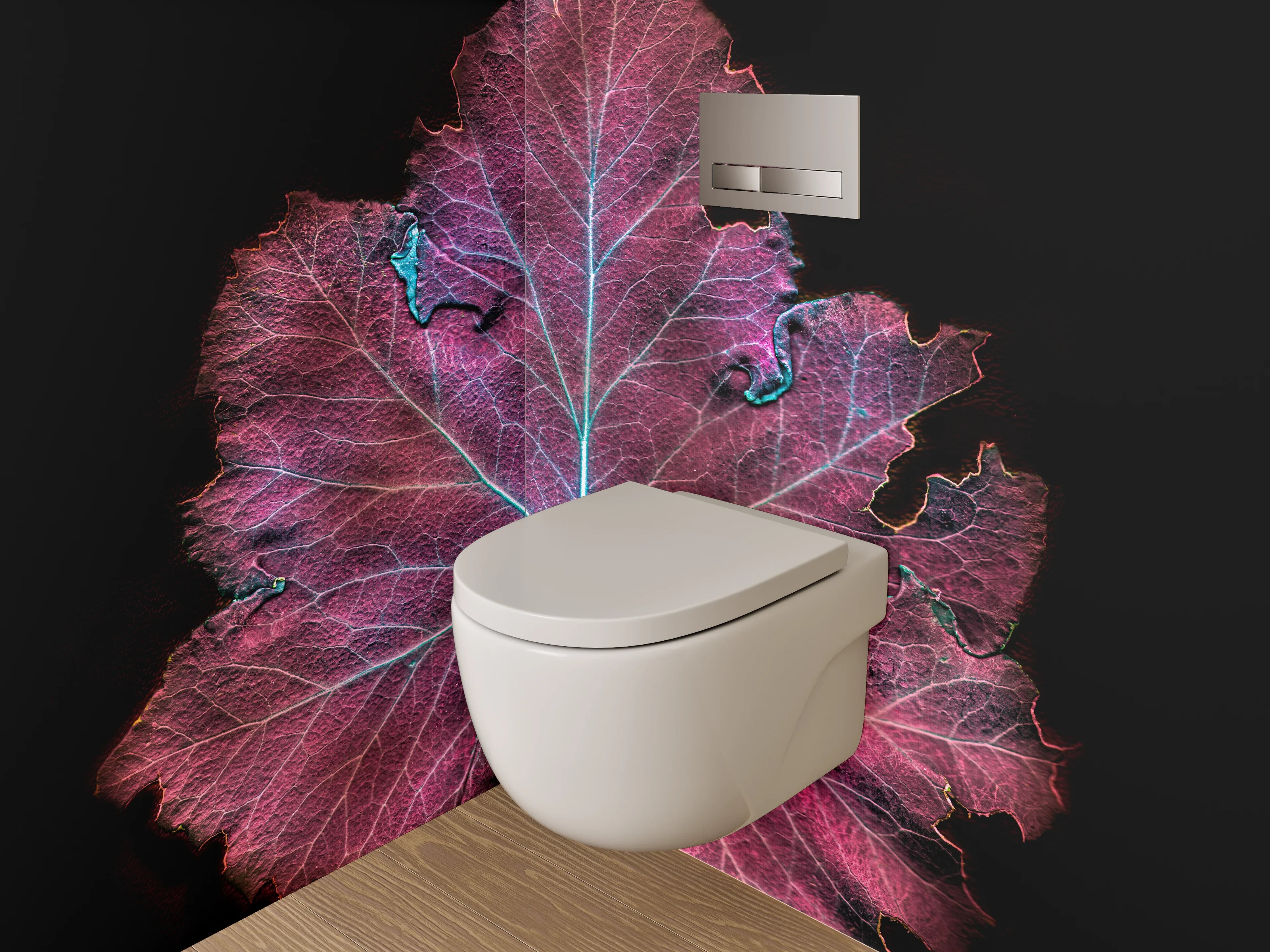 WC-Rückwand - Leuchtendes Blatt abstrakte Kunst