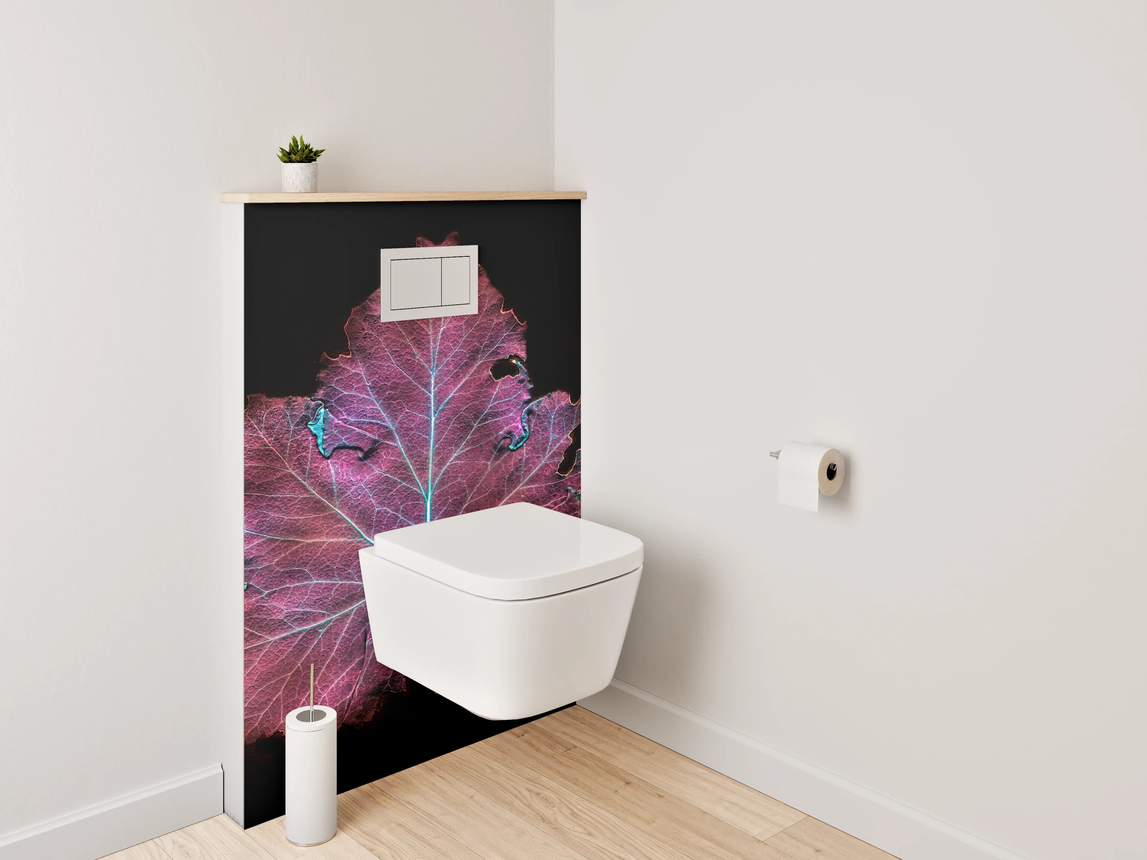 WC-Rückwand - Leuchtendes Blatt abstrakte Kunst