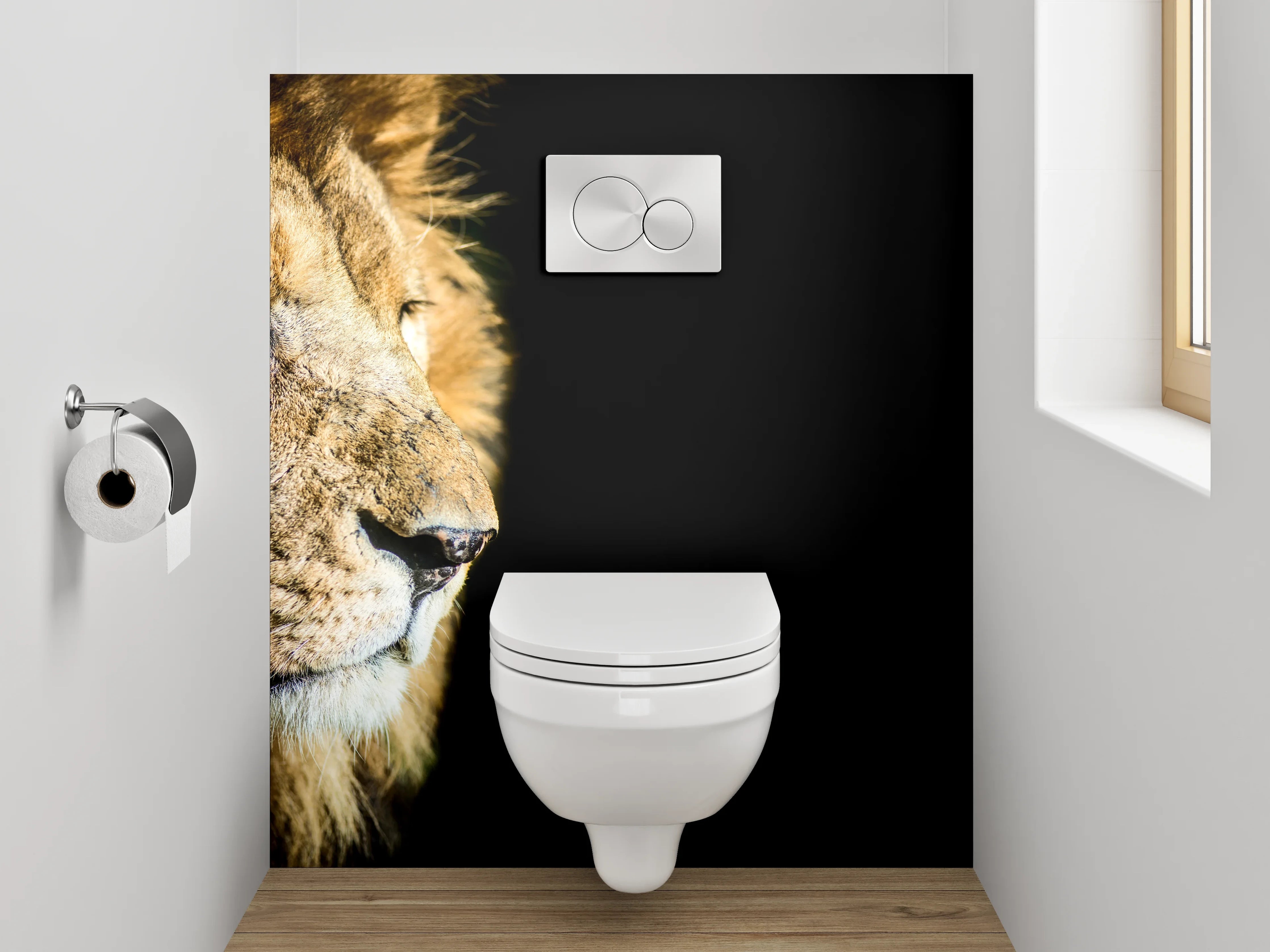 WC-Rückwand - Löwe – König der Savanne