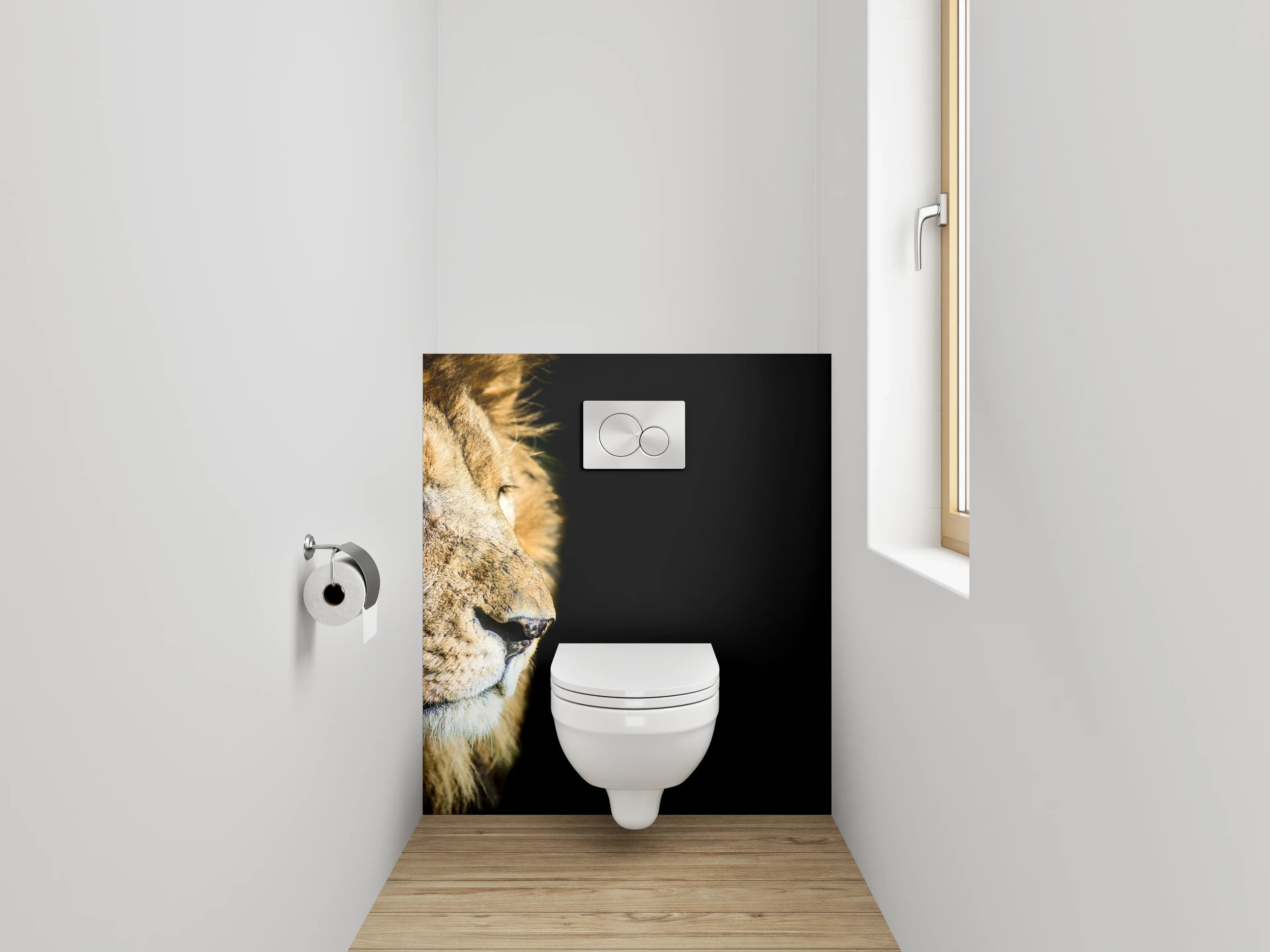 WC-Rückwand - Löwe – König der Savanne