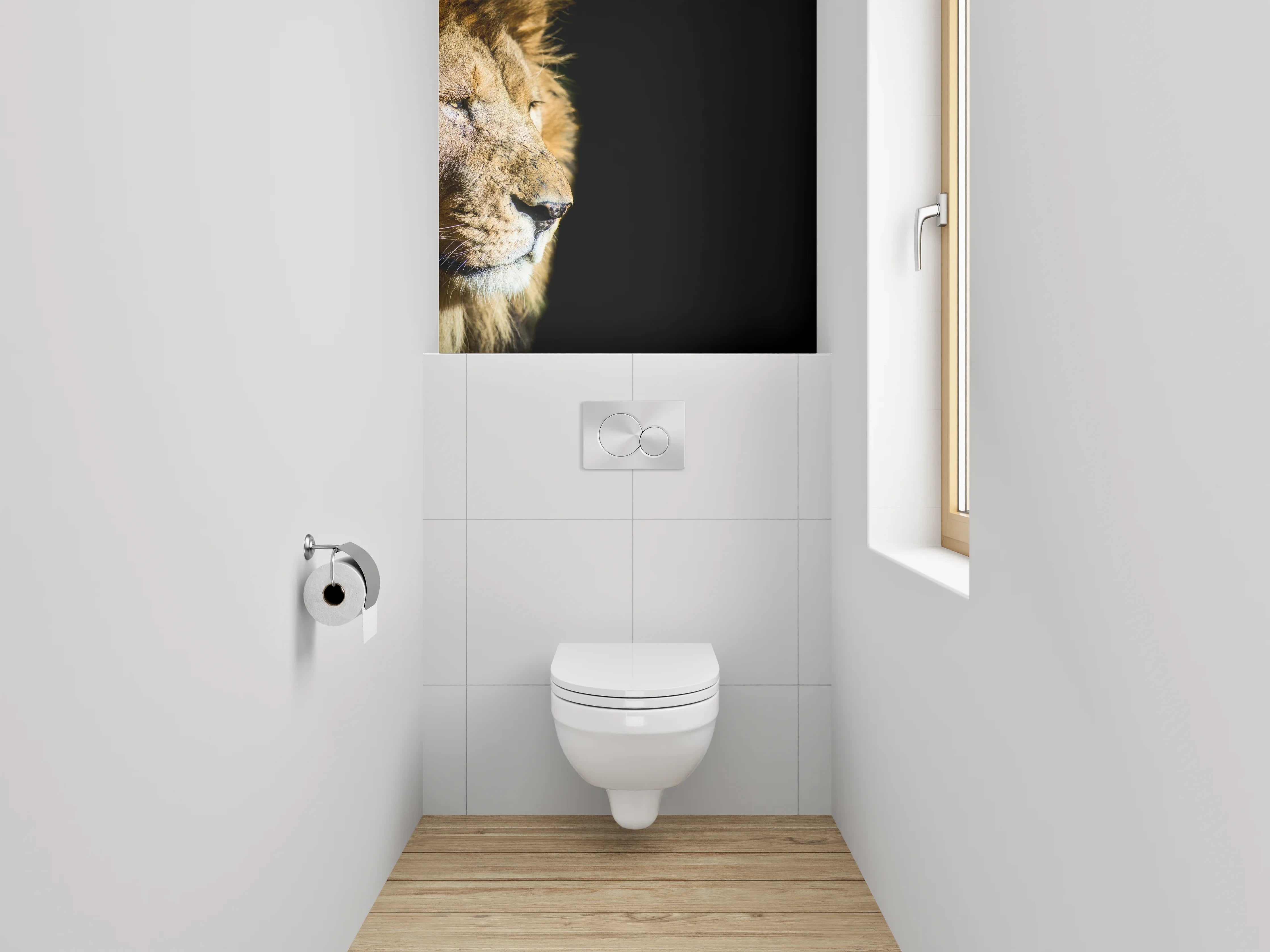 WC-Rückwand - Löwe – König der Savanne