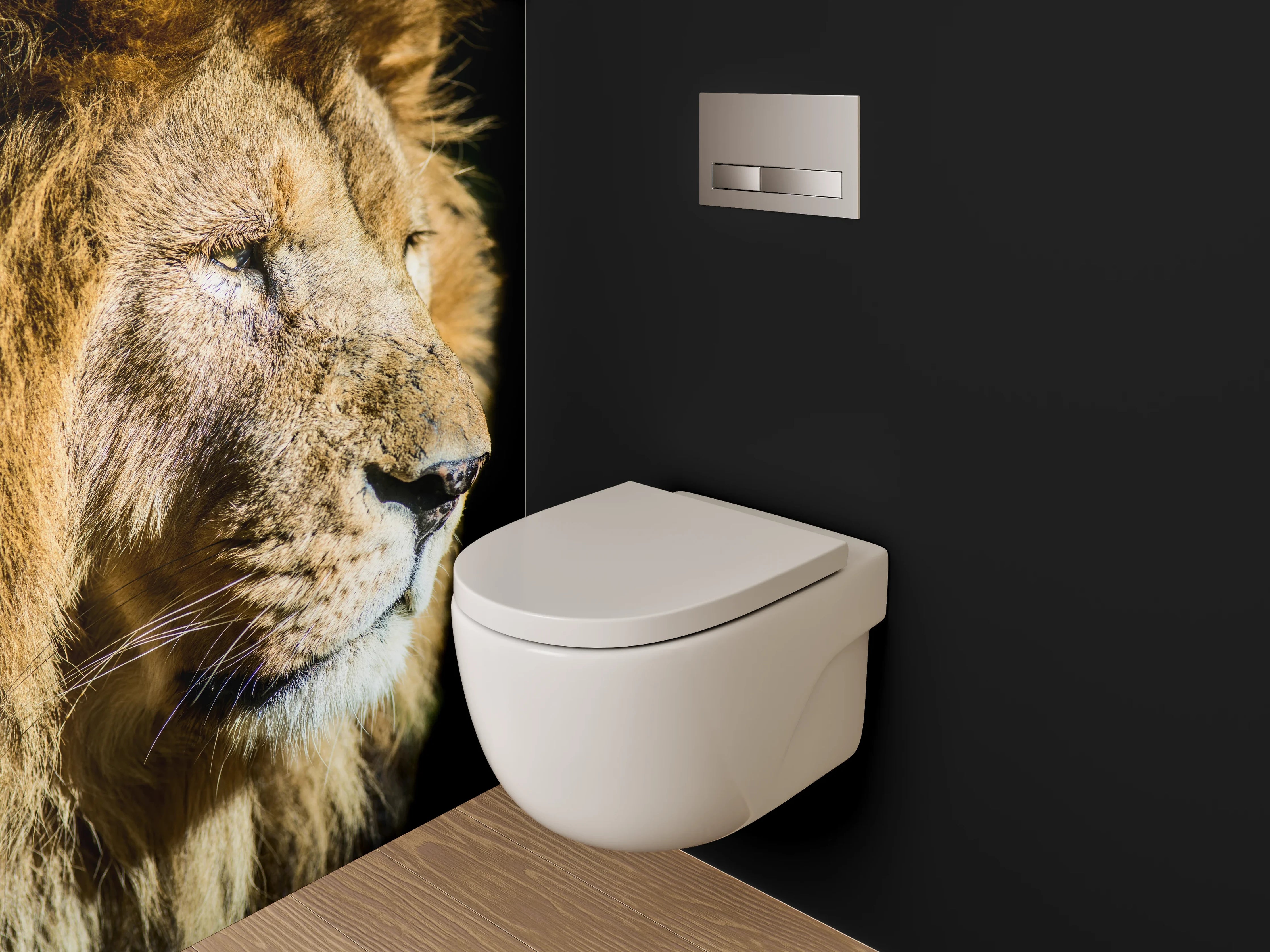 WC-Rückwand - Löwe – König der Savanne